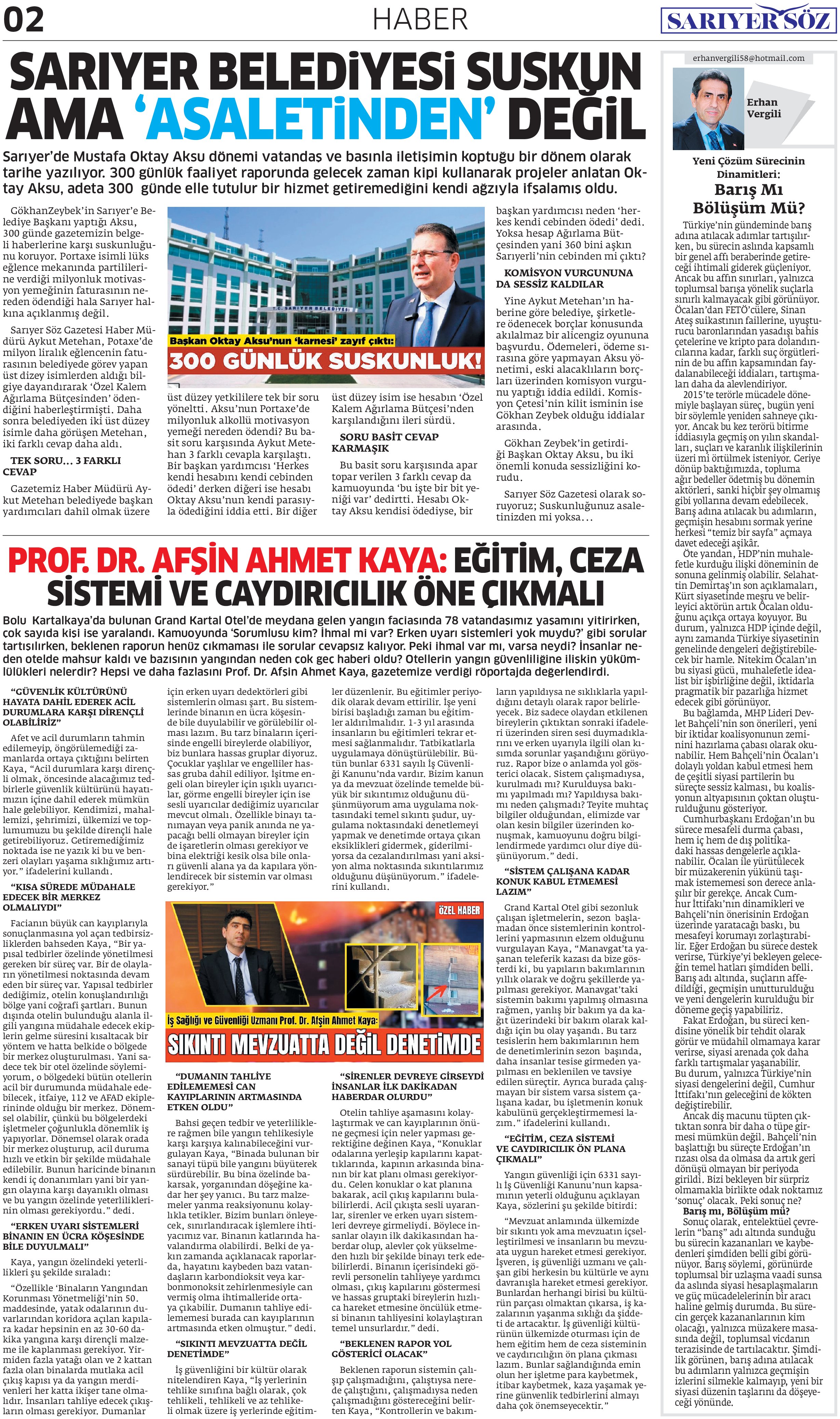 Sarıyer Söz Gazetesi Sayı:3 — Sayfa 2