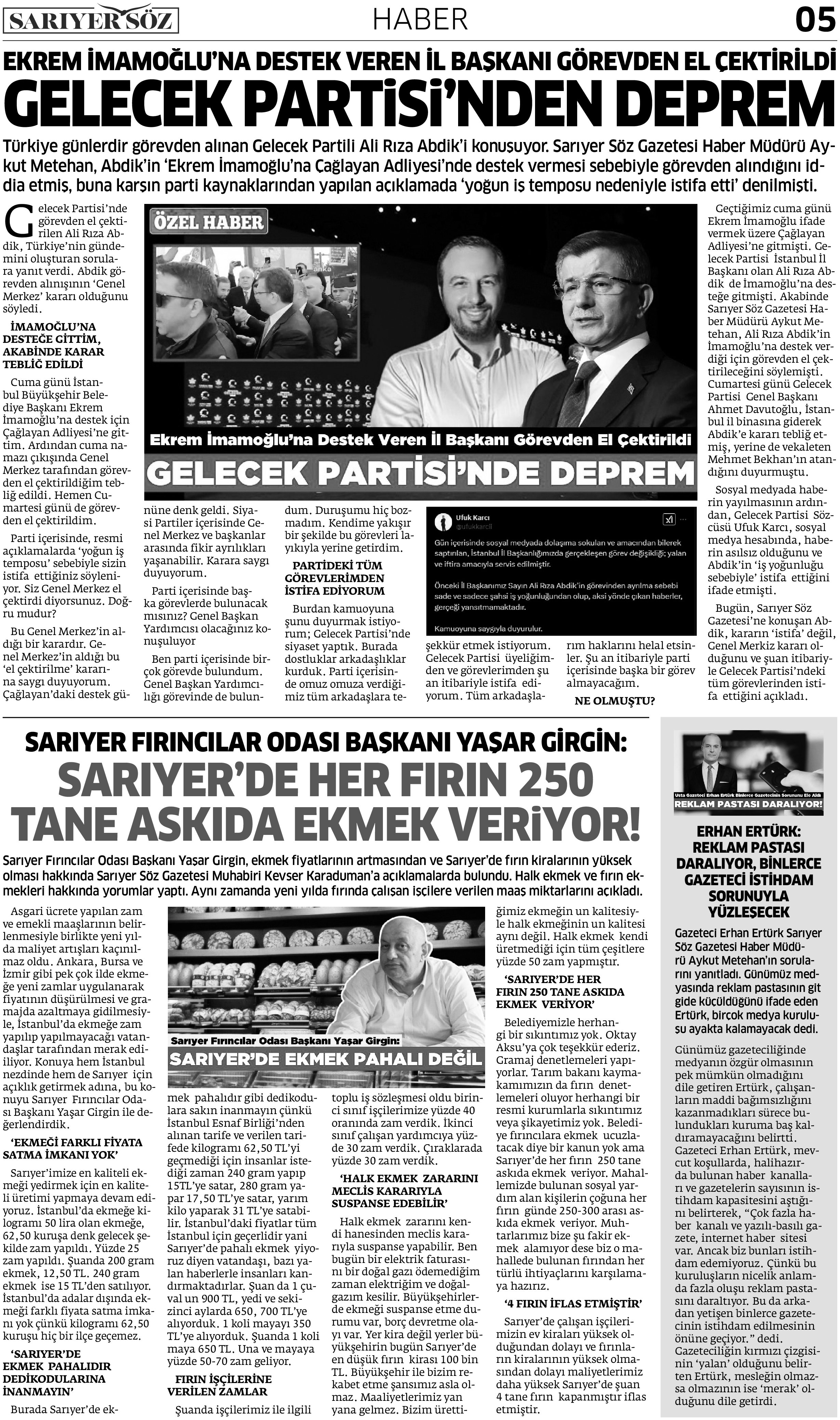 Sarıyer Söz Gazetesi Sayı:3 — Sayfa 5
