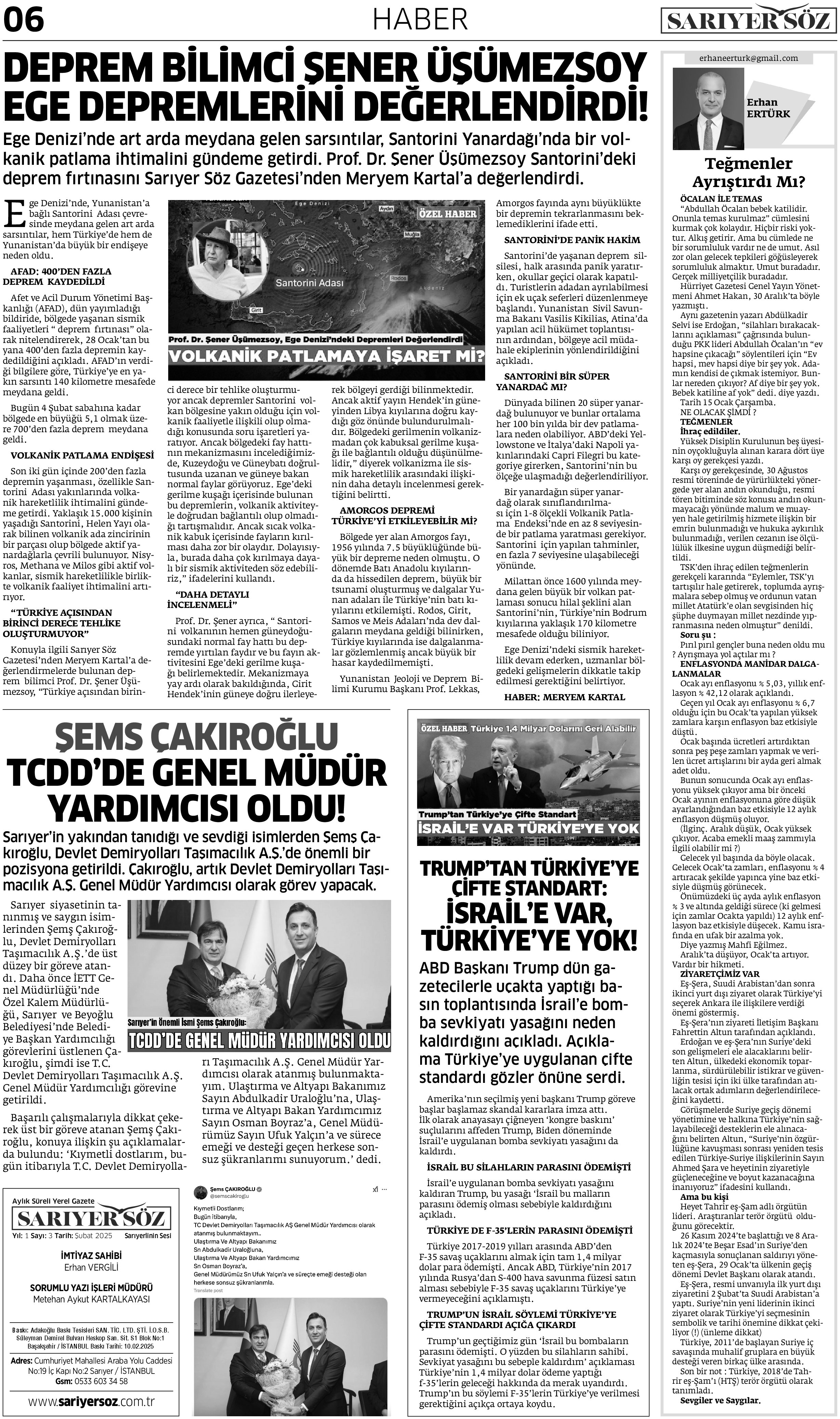 Sarıyer Söz Gazetesi Sayı:3 — Sayfa 6