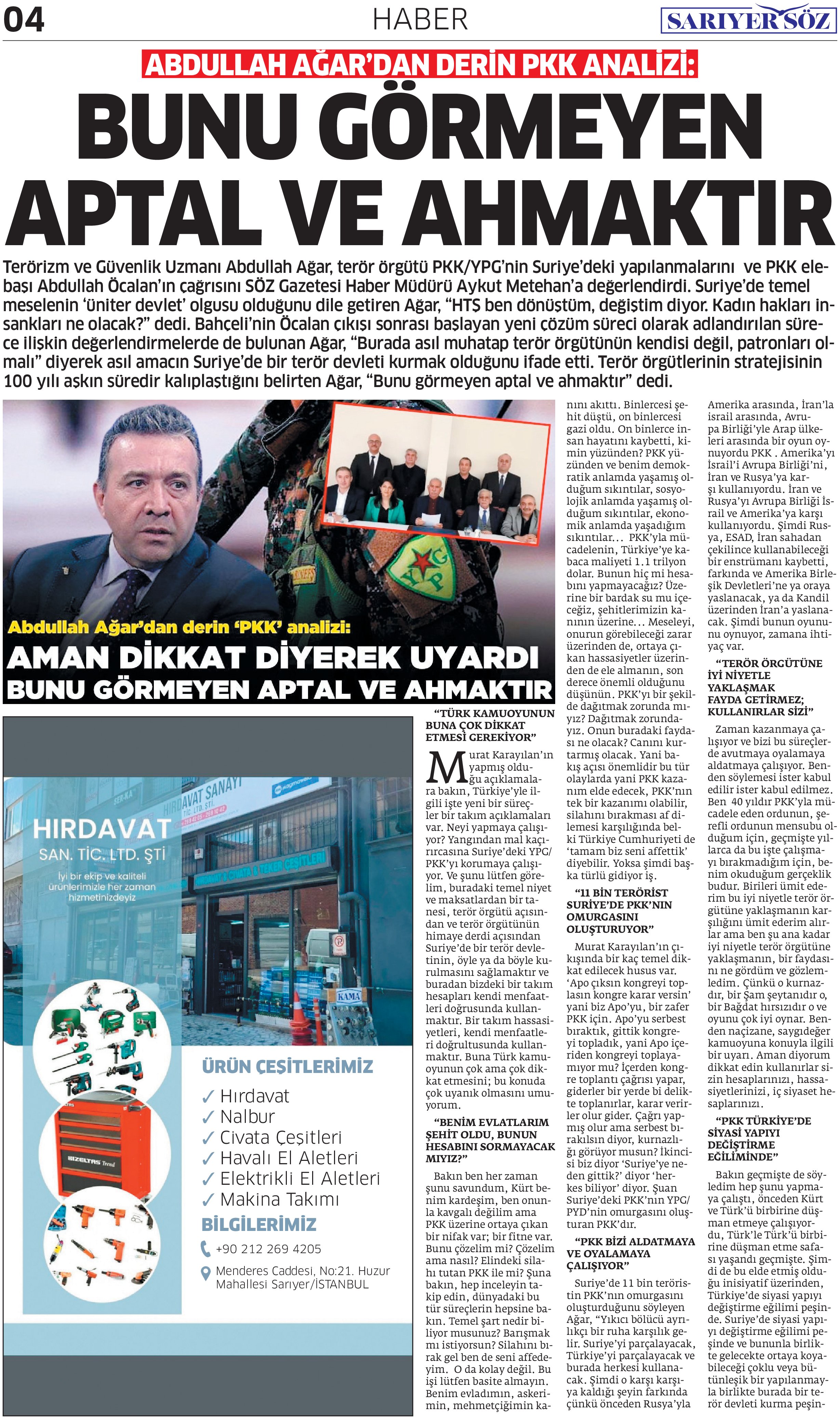 Sarıyer Söz Gazetesi Sayı:4 — Sayfa 4