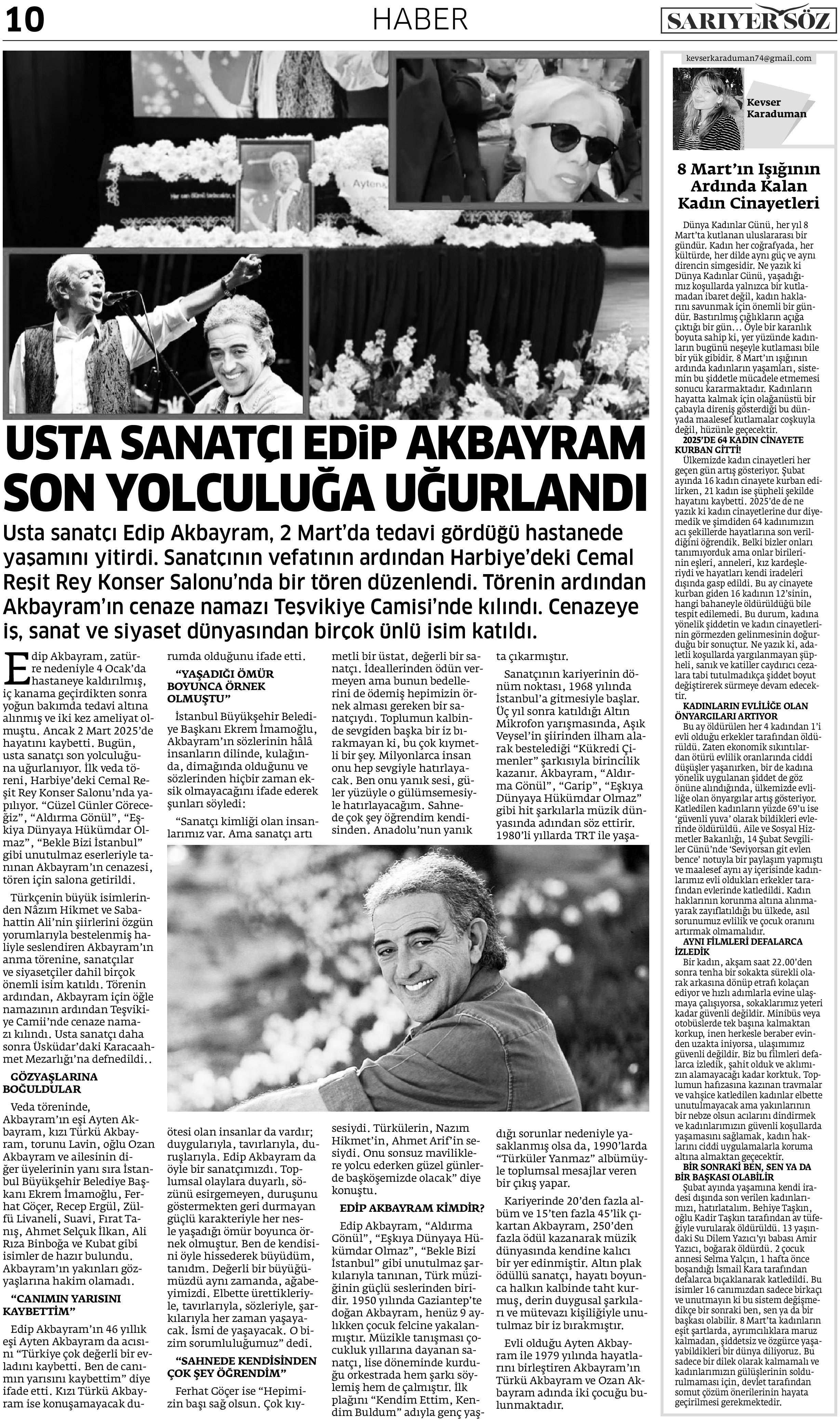 Sarıyer Söz Gazetesi Sayı:4 — Sayfa 10