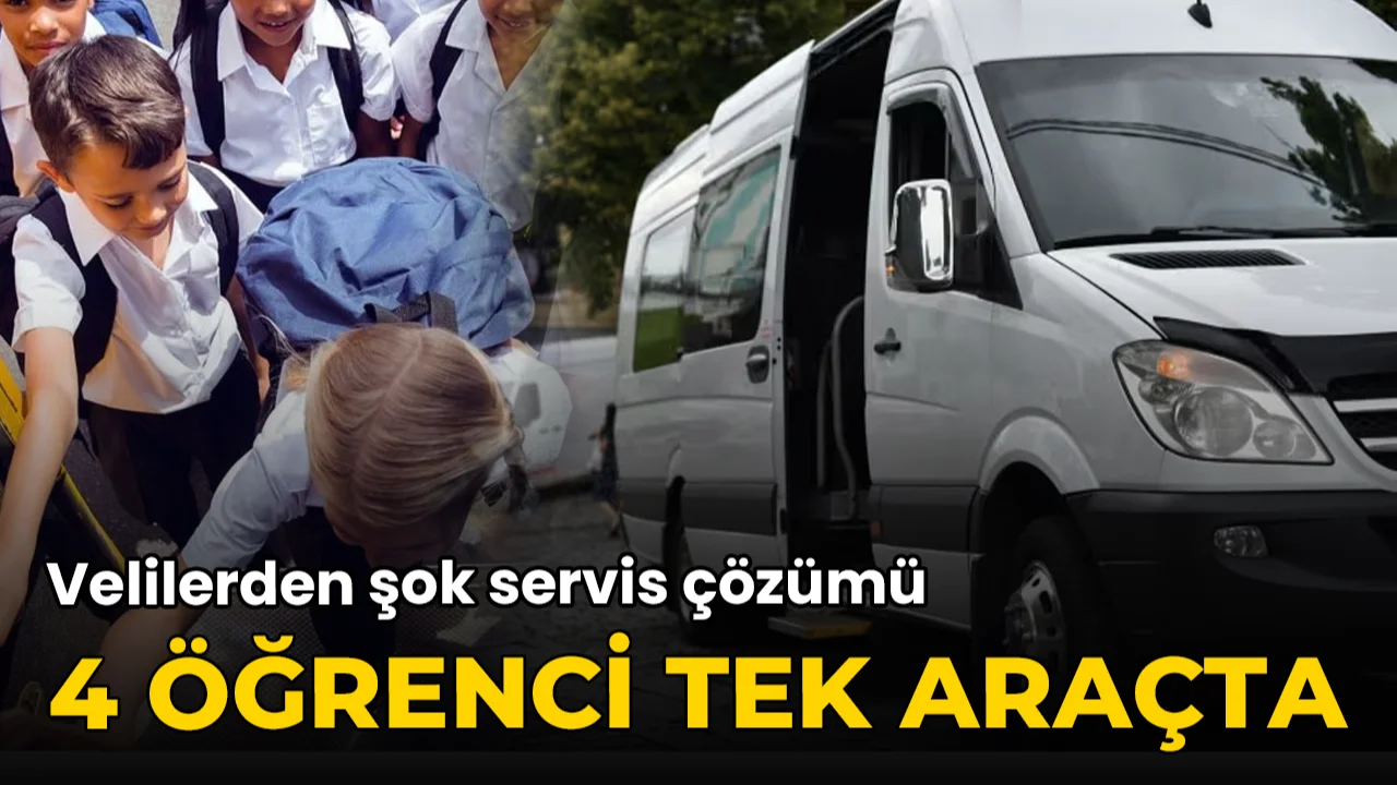 Velilerden şok servis çözümü: 4 öğrenci tek araçta!