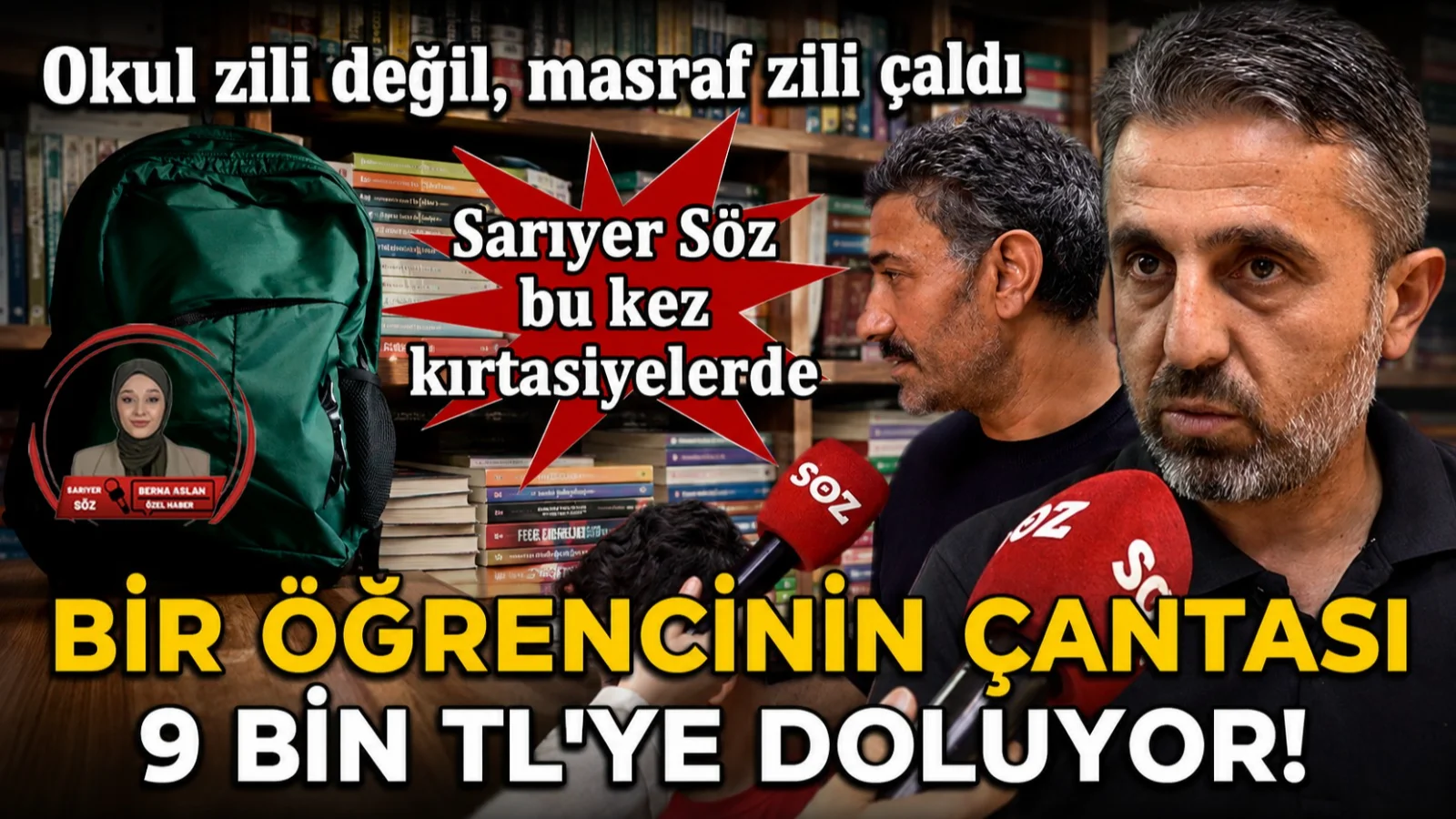 Sarıyer Söz kırtasiyelerde: Okul zili değil; masraf zili çaldı