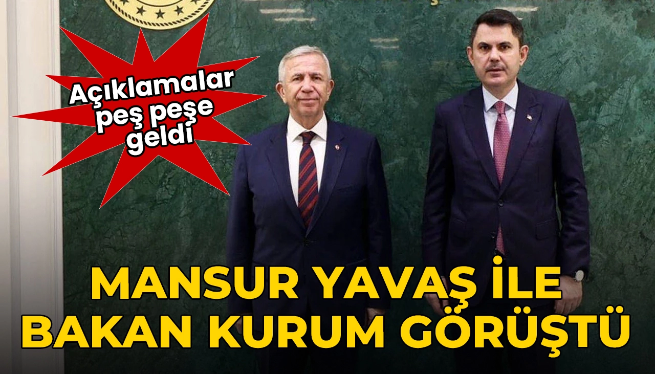 Murat Kurum ile bir araya geldi: Mansur Yavaş'tan açıklama