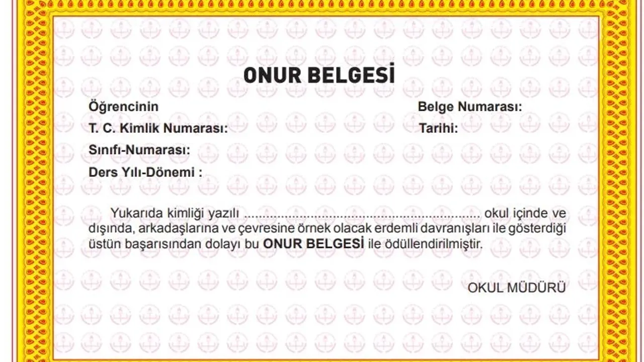 MEB Onur Belgesi Nasıl Alınır? 2026 Şartları, Kimlere Verilir ve e-Okul'da Görünür Mü?