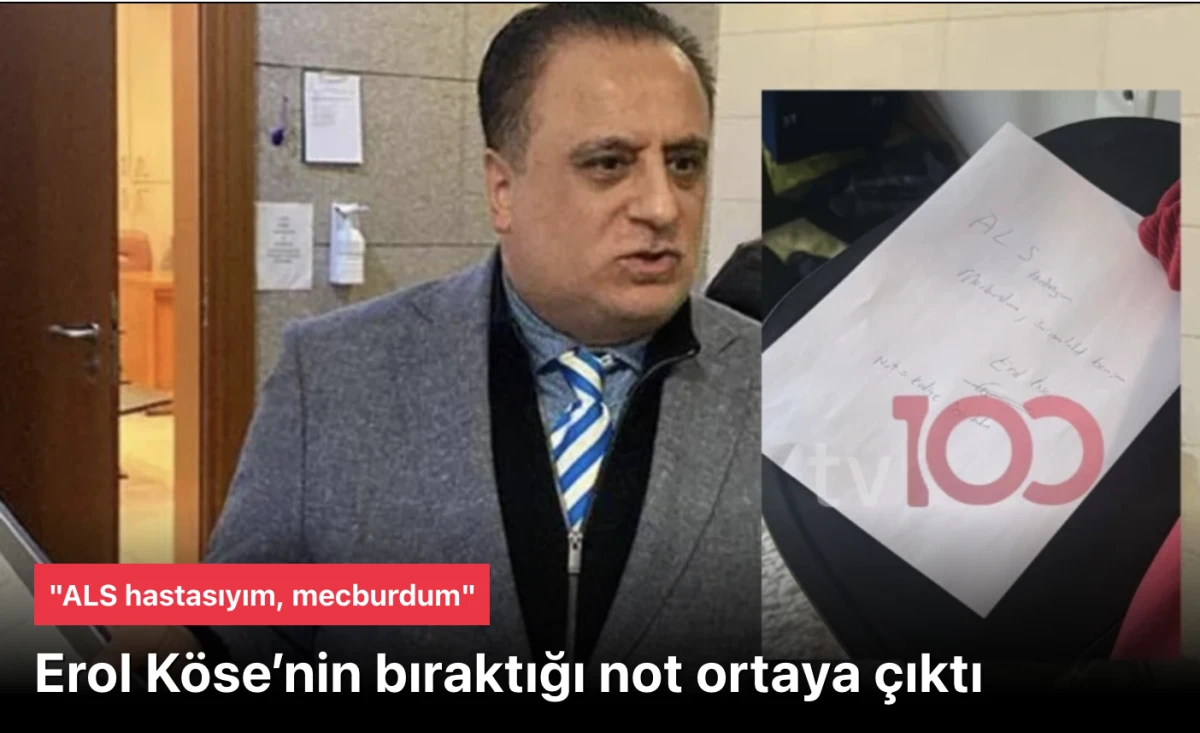 Erol Köse’nin İntihar Mektubu Ortaya Çıktı: "ALS Hastasıyım, Mecburdum, Kediye İyi Bakın"