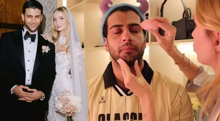 Reynmen’e Eşi Makyaj Yaptı! “Düğme Burun” Anları Sosyal Medyada Viral Oldu