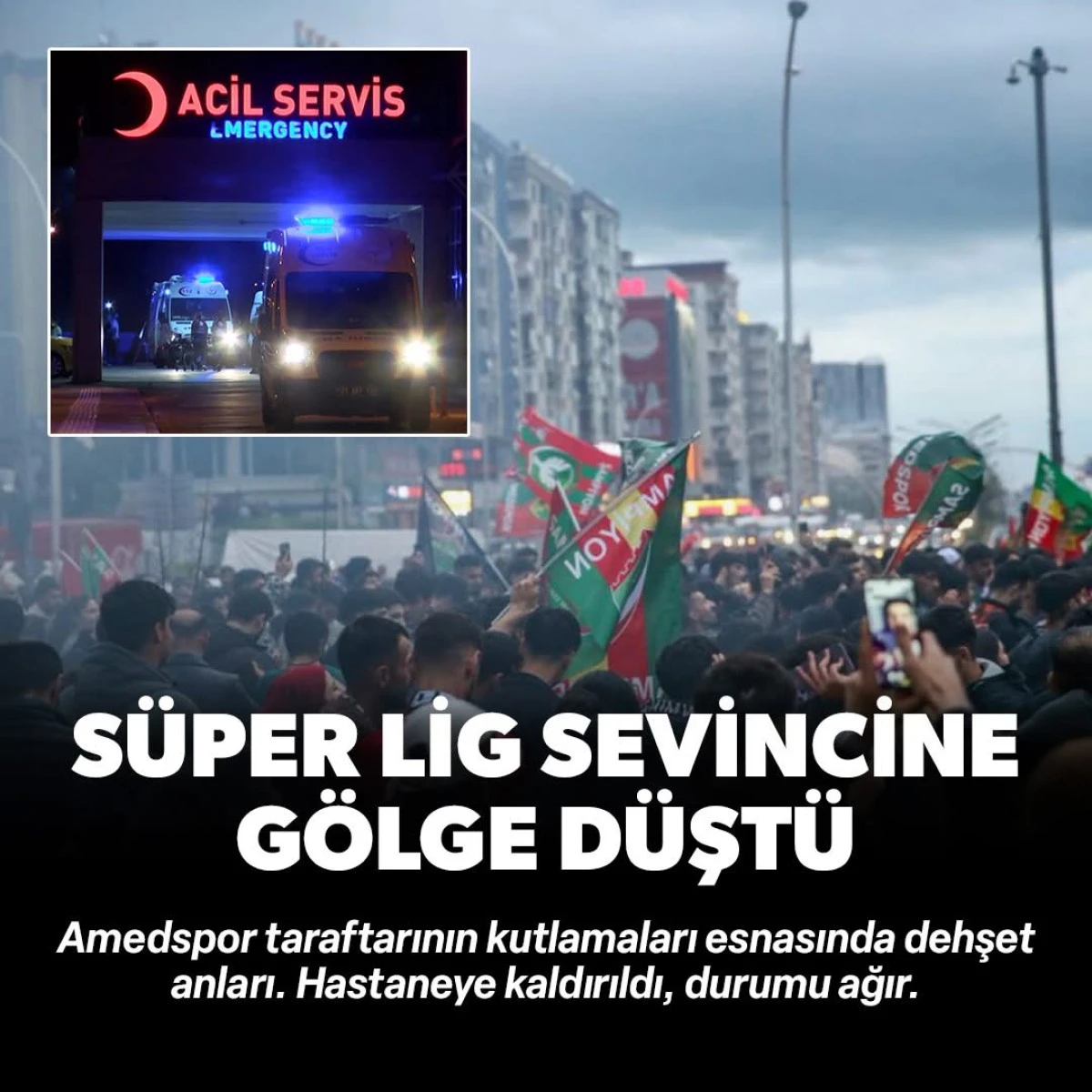 Amedspor’un Şampiyonluk Kutlamalarına Gölge Düştü: Bir Vatandaşın Hayati Tehlikesi Var