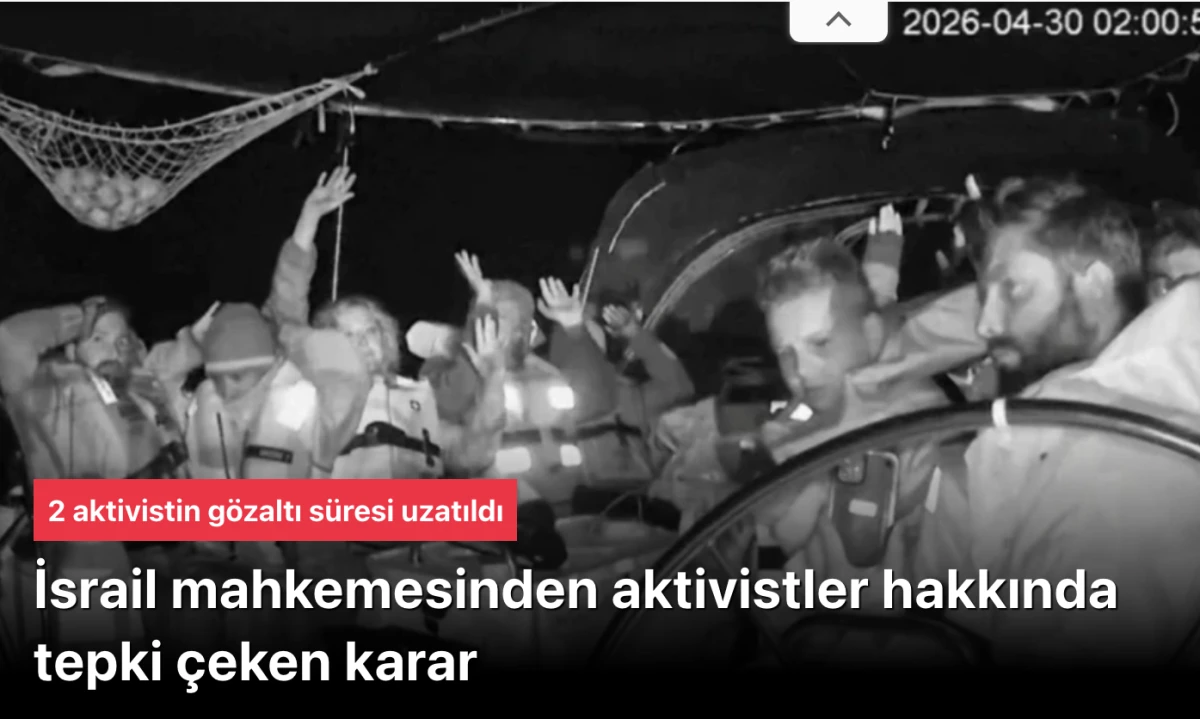 İsrail, alıkoyduğu 2 aktivistin gözaltı süresini uzattı
