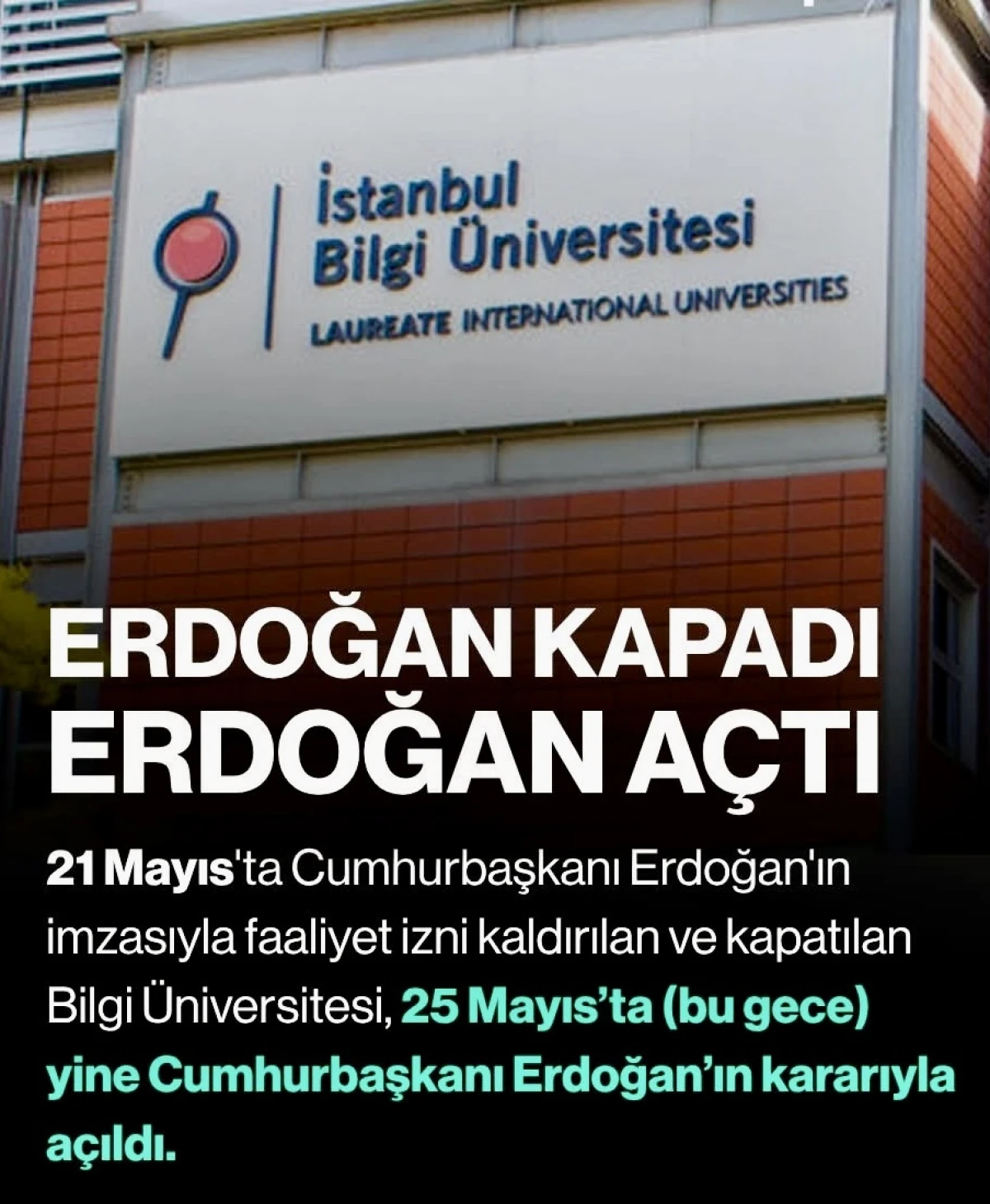 Kapatılan İstanbul Bilgi Üniversitesi 4 Gün Sonra Yeniden Açıldı