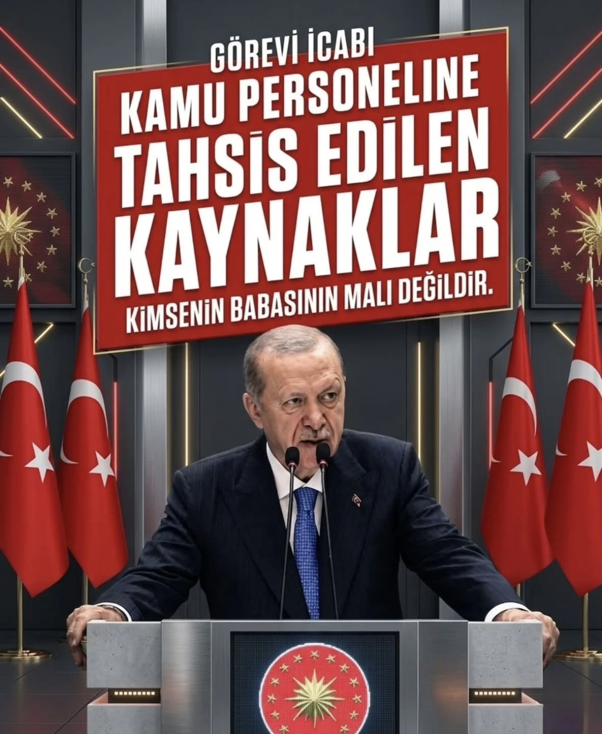 Erdoğan’dan Kamu Kaynakları Açıklaması: “Görev İcabı Tahsis Edilen Kaynaklar Kimsenin Babasının Malı Değildir”