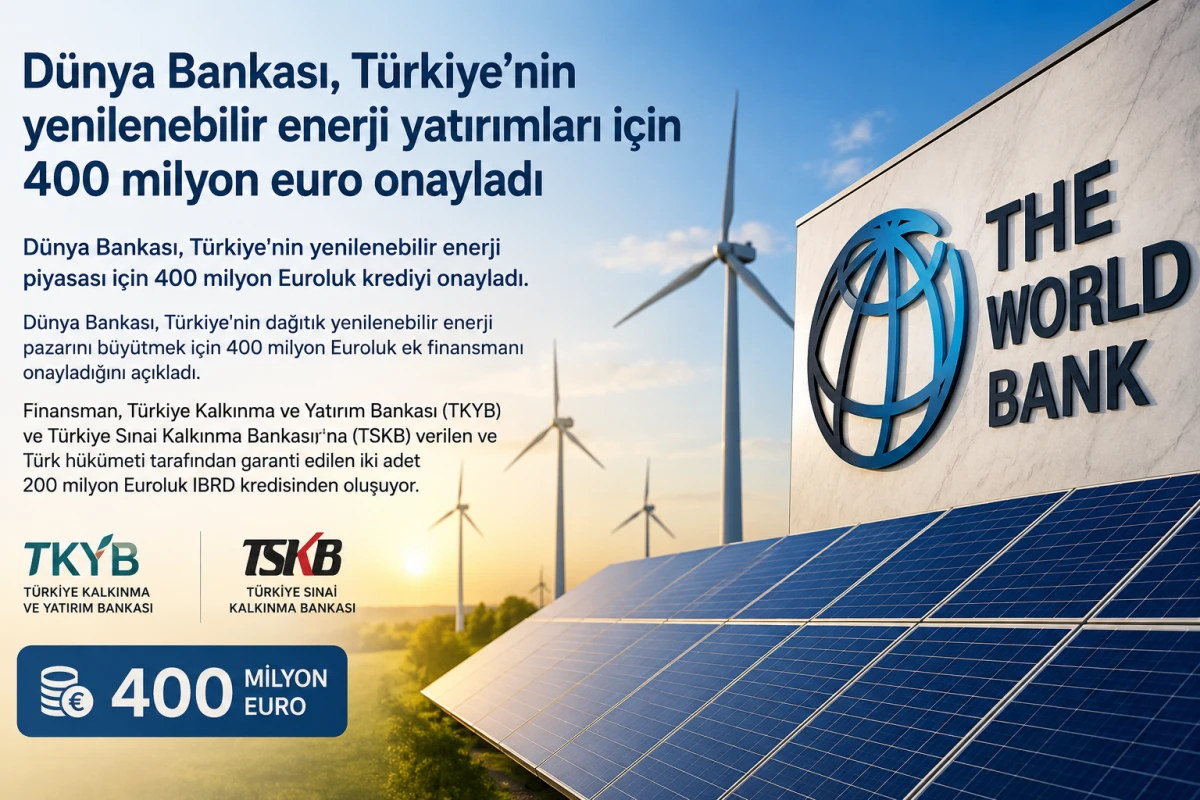 Dünya Bankası'ndan Türkiye'nin yenilenebilir enerji yatırımlarına 400 milyon euroluk destek