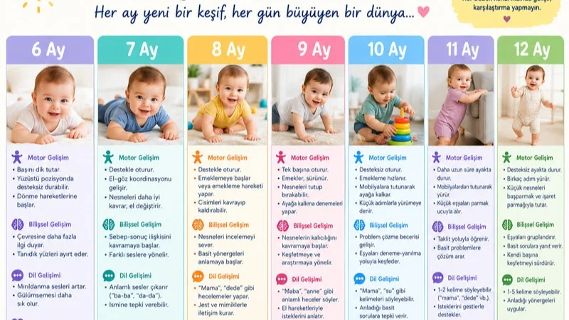 6-12 Ay Bebek Gelişimi: Her Ay Yeni Bir Keşif, Her Gün Büyüyen Bir Dünya