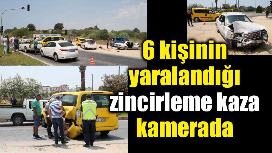 6 kişinin yaralandığı zincirleme kaza kamerada