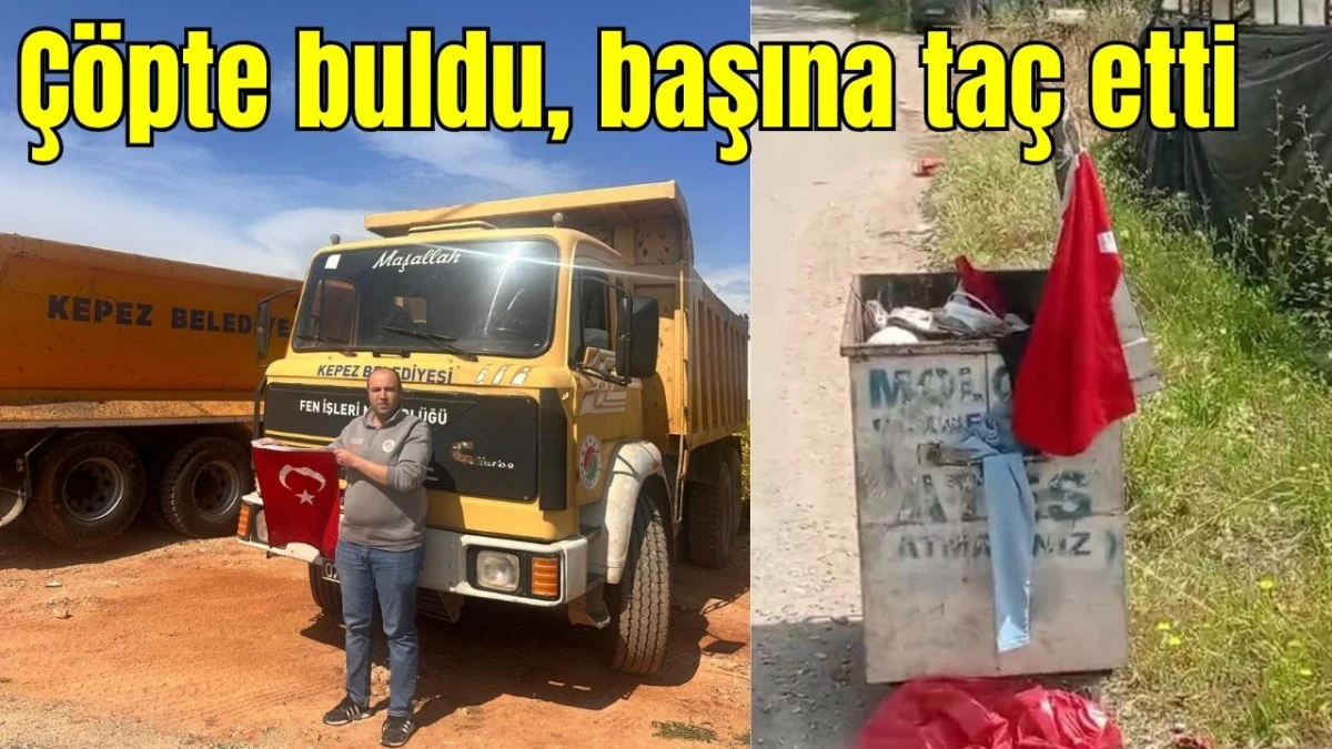 Antalya'Da çöpte buldu, başına taç etti