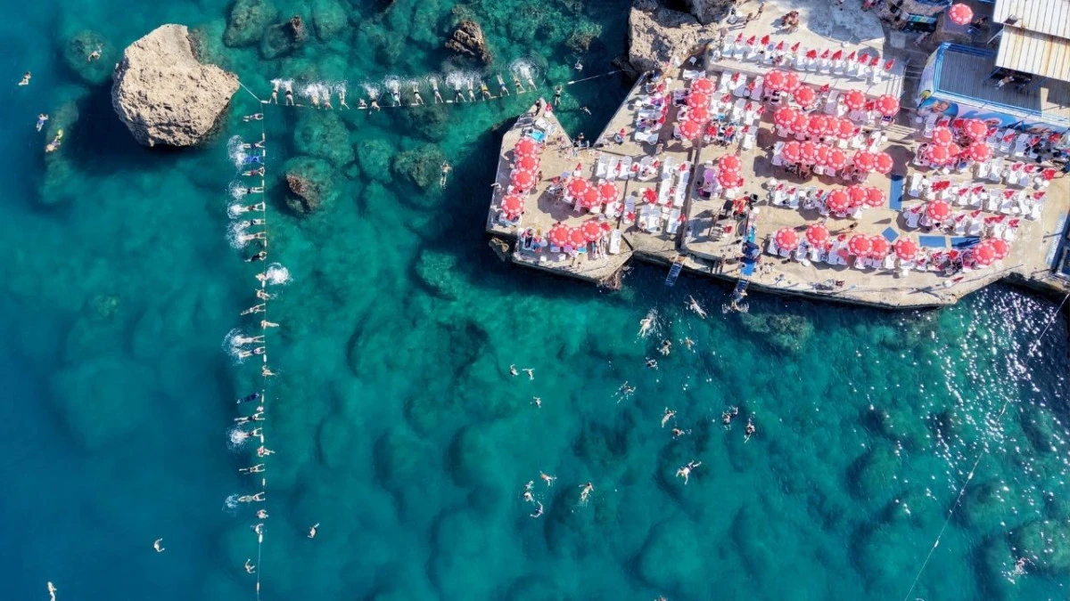 Erenkuş'ta su cimnastiği keyfi