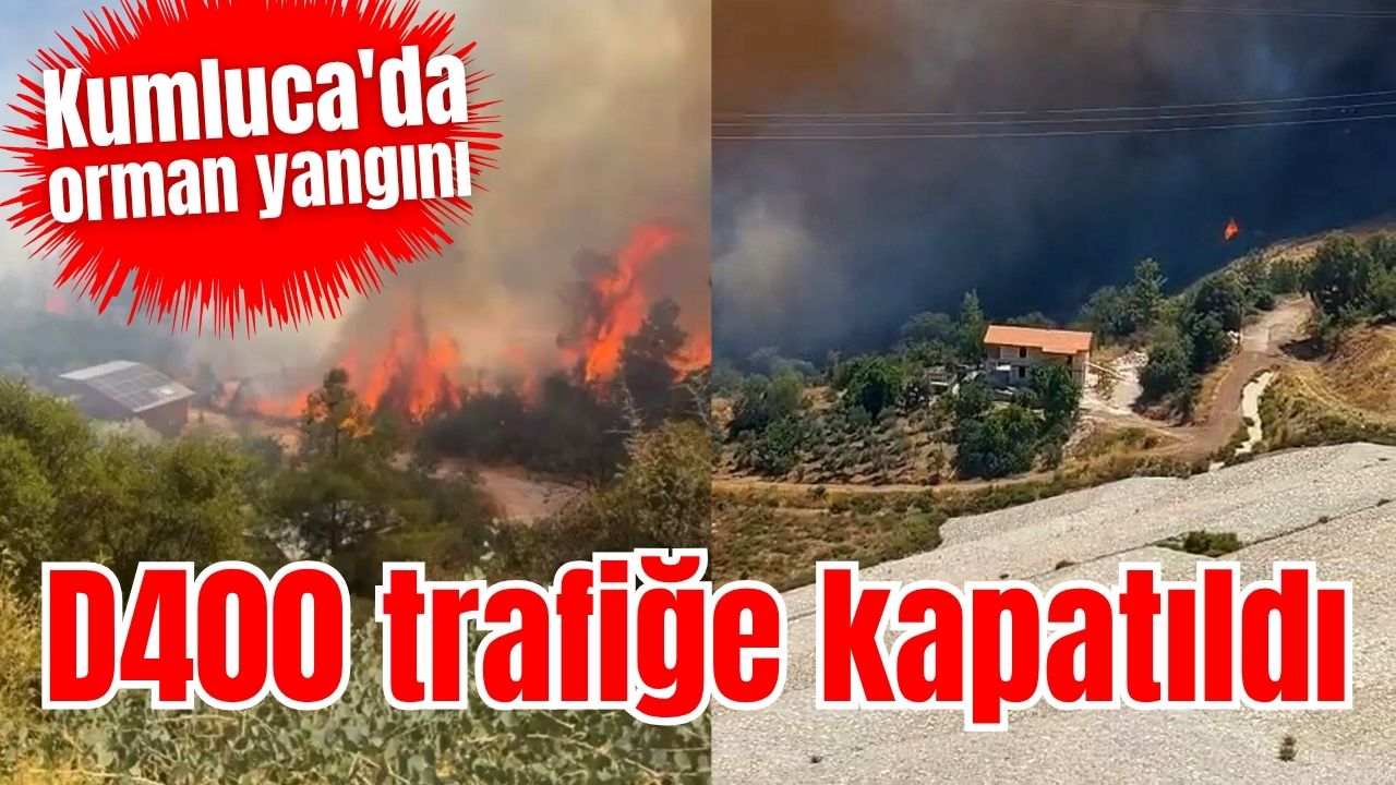 Kumluca'da orman yangını! D400 trafiğe kapatıldı