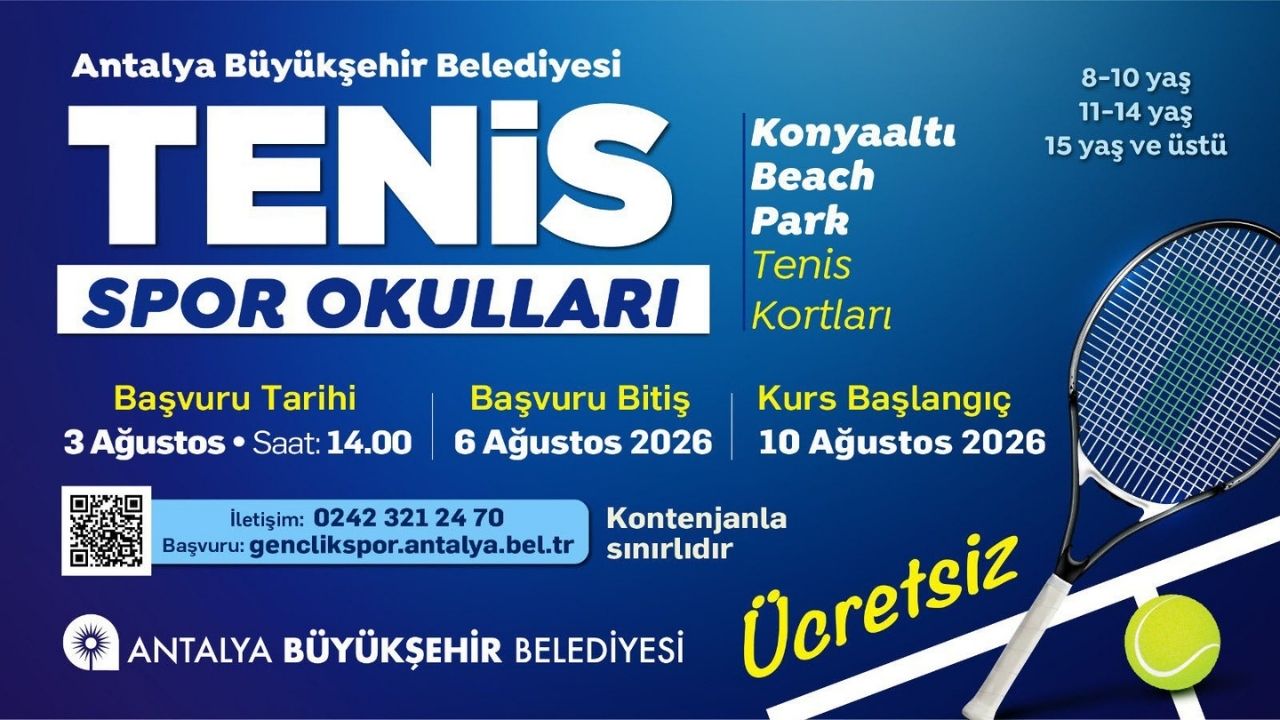 Büyükşehir’in ücretsiz tenis eğitimleri başlıyor