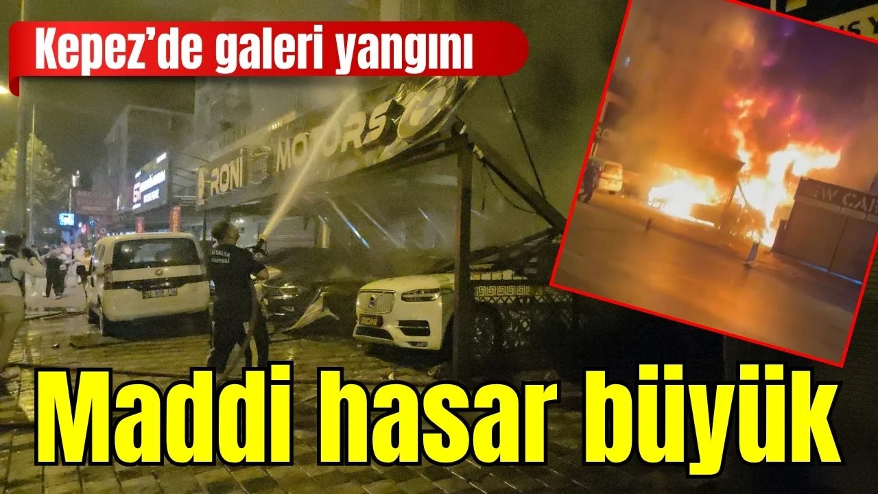 Kepez'de galeri yangını maddi hasar büyük