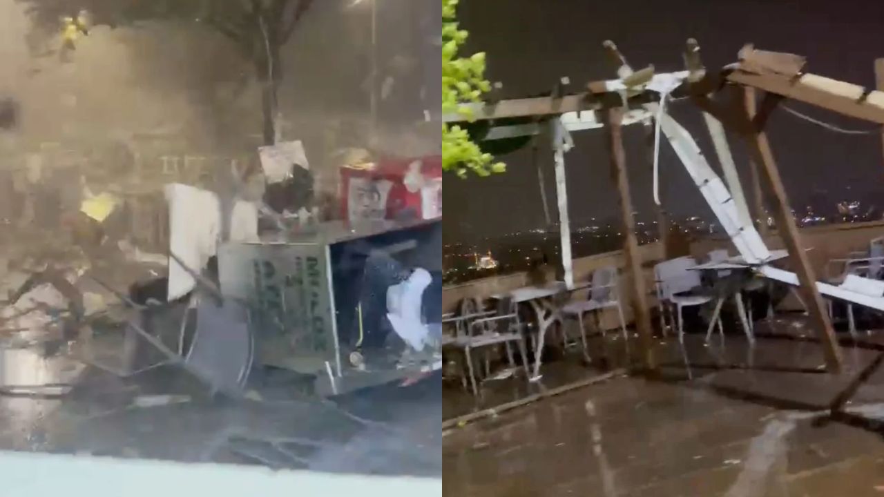 Antalya'da hortum seyir terasını savaş alanına çevirdi