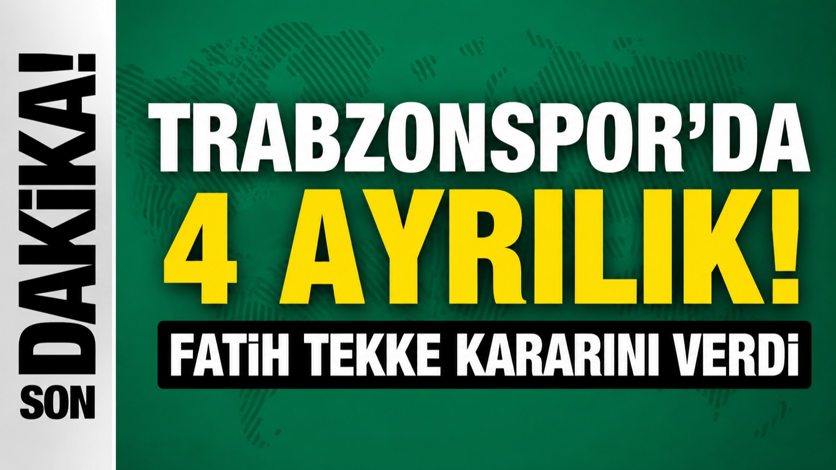 Trabzonspor’da 4 Ayrılık Kapıda! Fatih Tekke Kararını Verdi