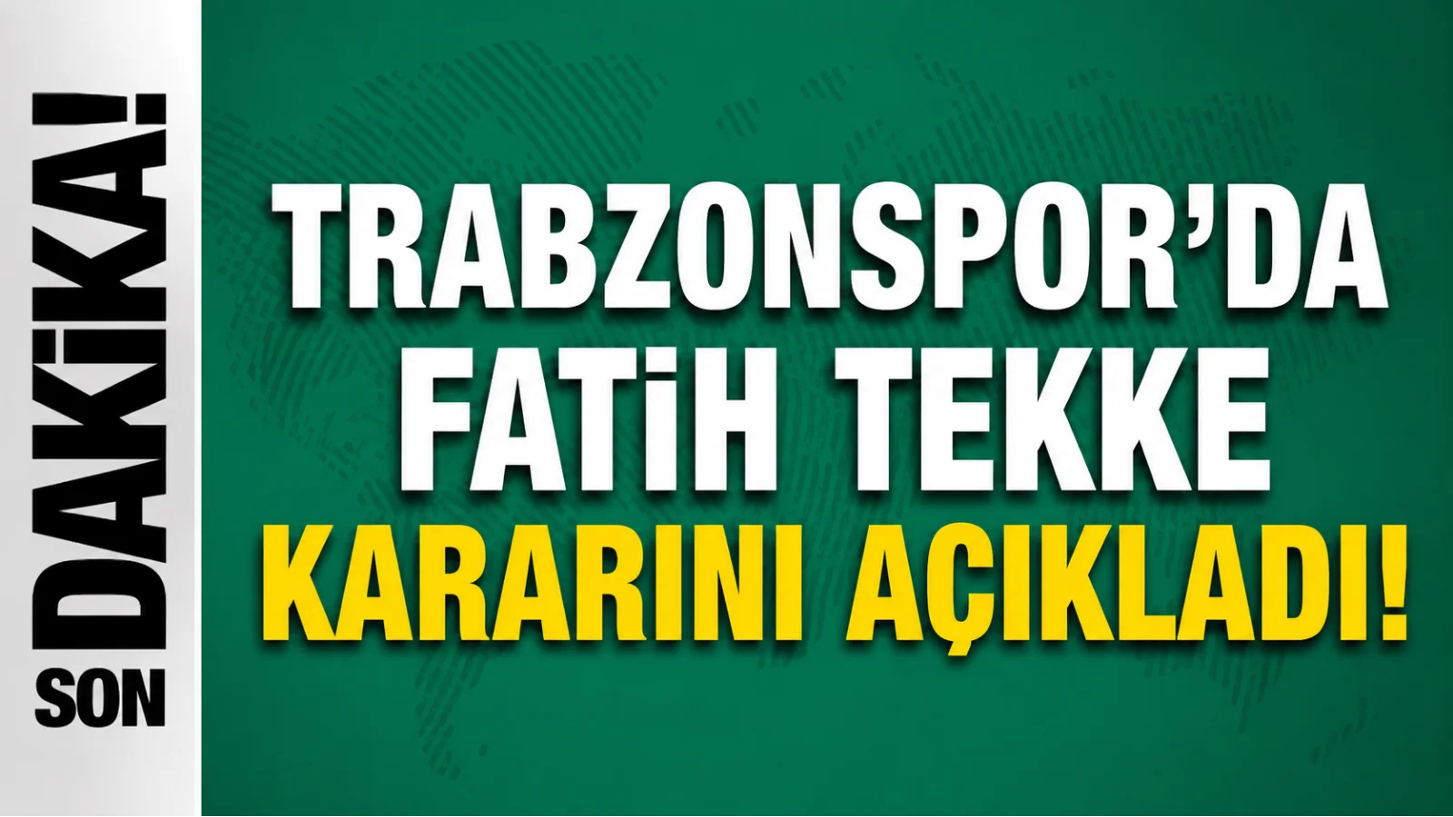 Trabzonspor’da Fatih Tekke kararını açıkladı!