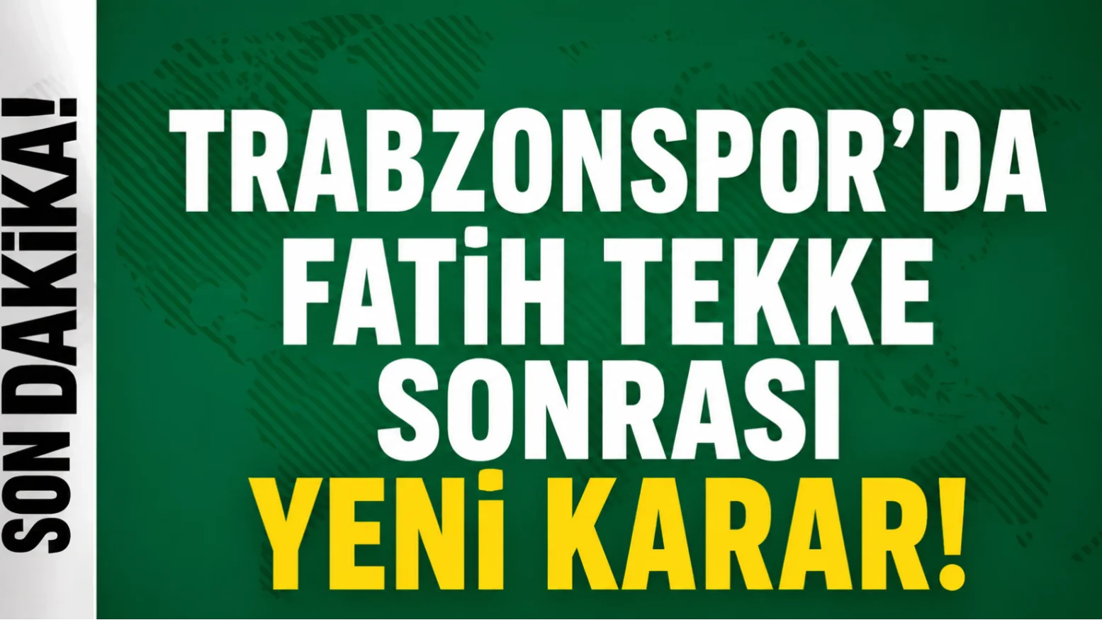 Trabzonspor’da Fatih Tekke Sonrası Yeni Karar!