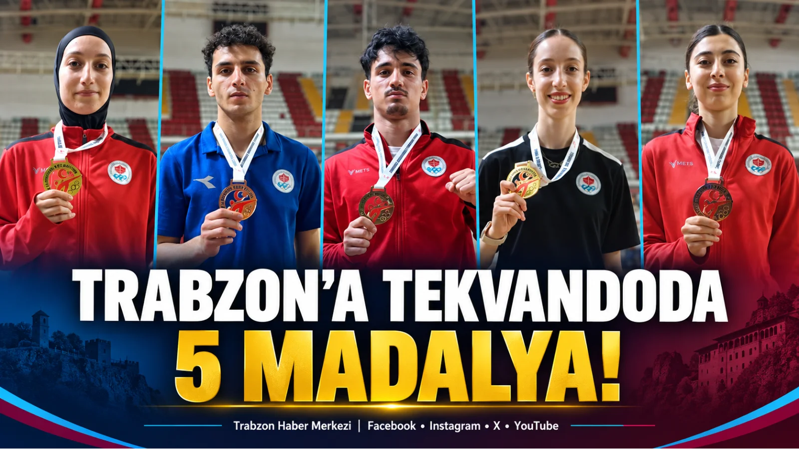 Trabzon Büyükşehir Belediyespor’dan tekvandoda 5 madalya