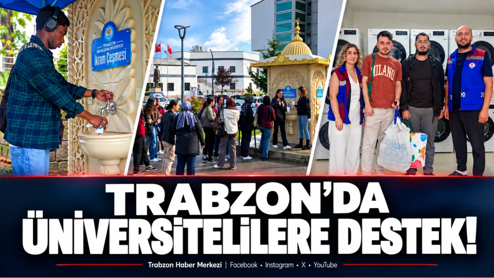 Trabzon’da üniversite öğrencilerine ücretsiz çorba ve çamaşırhane desteği