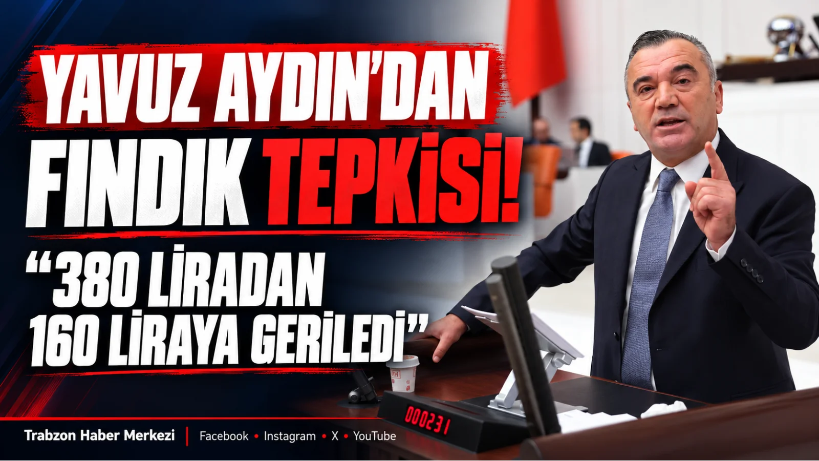 Yavuz Aydın’dan fındık fiyatlarına tepki: “Üretici mağdur”