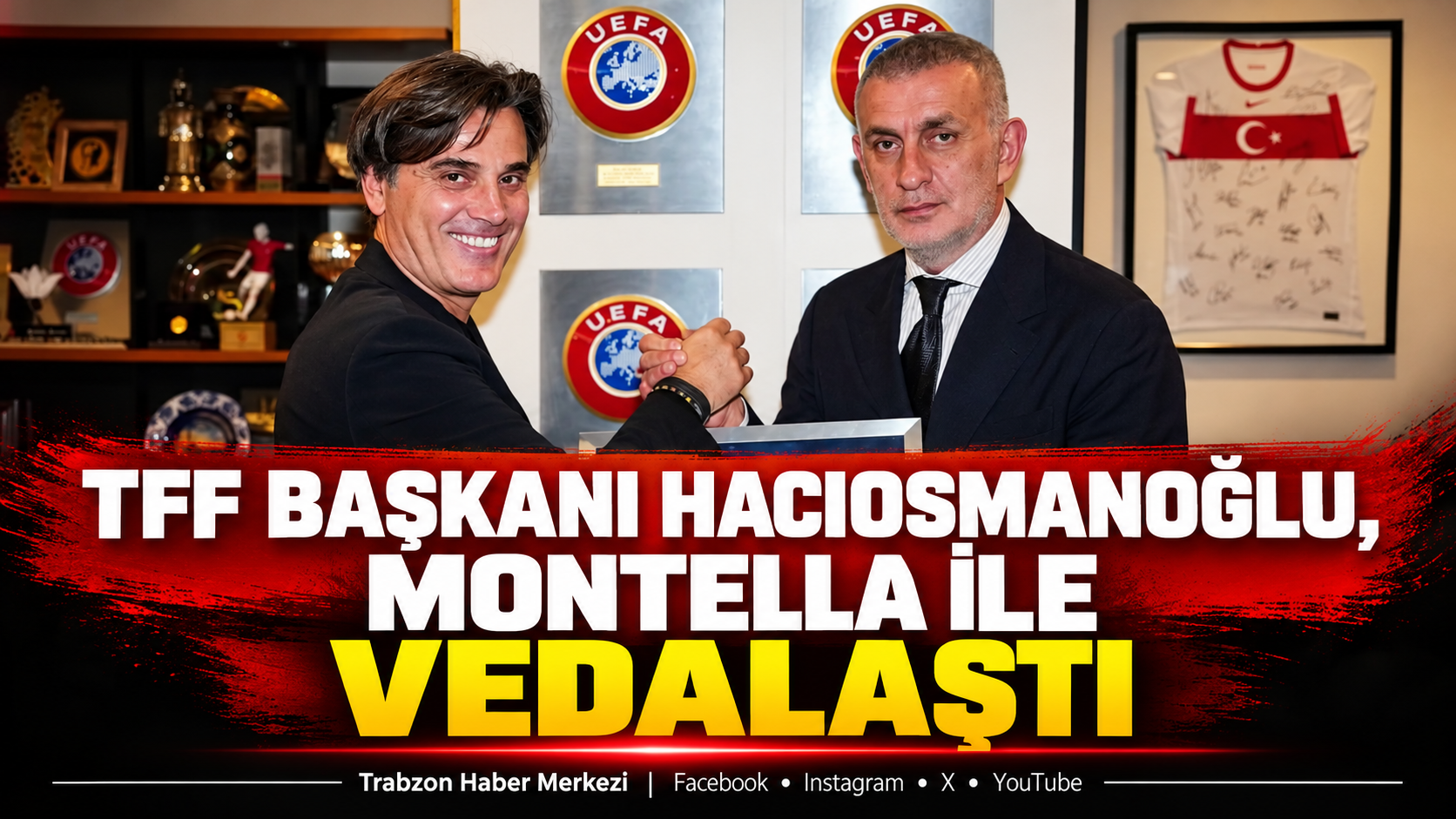TFF Başkanı Hacıosmanoğlu, Montella ile vedalaştı