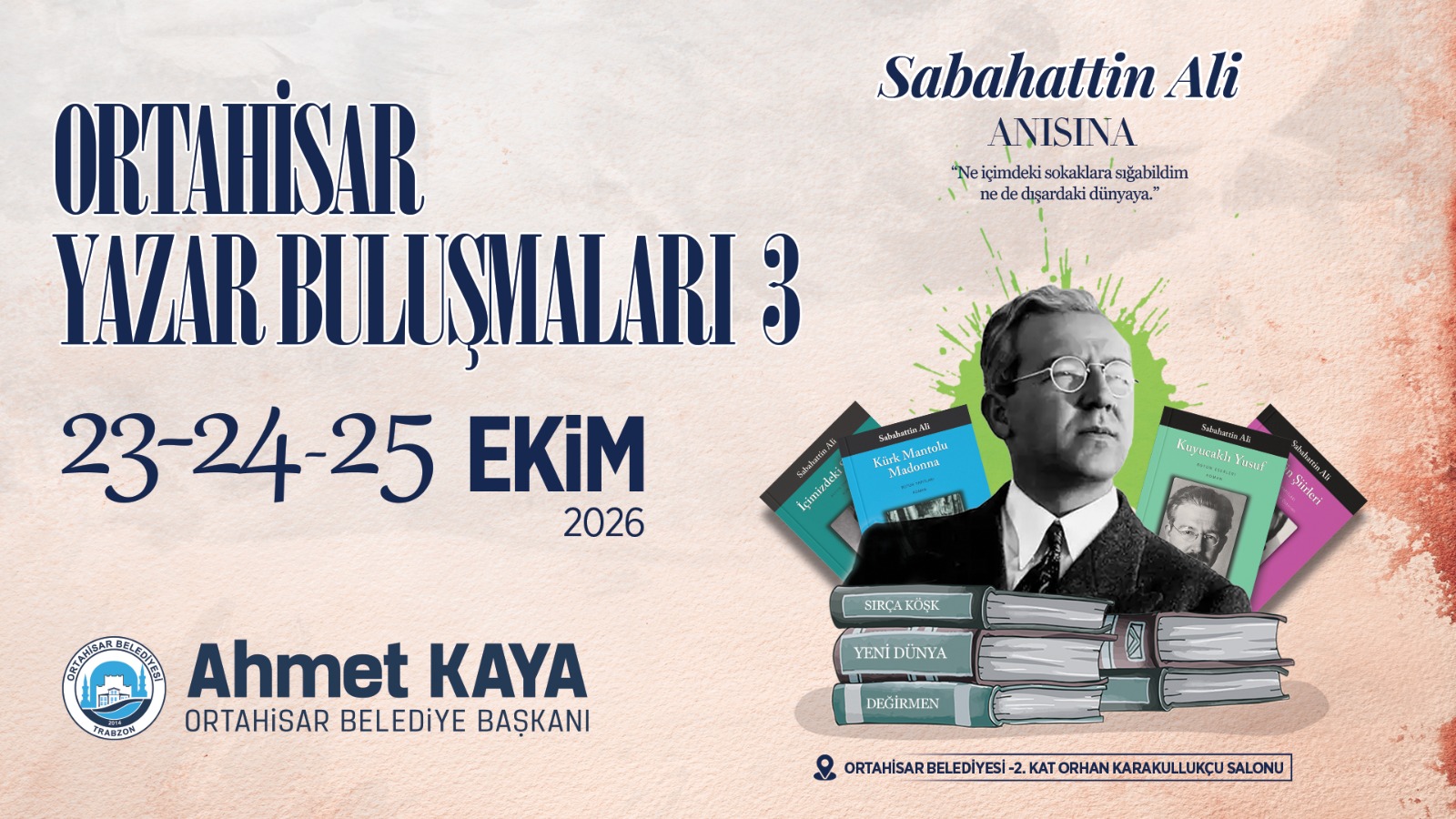 Ortahisar Yazar Buluşmaları’nda 59 yazar ve şair okurlarla buluşacak