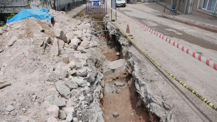 Bartın'da doğal gaz hattı çalışmasında tarihi kalıntılar bulundu