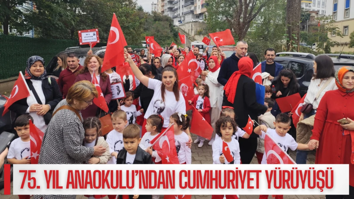 Bulancak 75. Yıl Anaokulu’nda Cumhuriyet Yürüyüşü Coşkusu