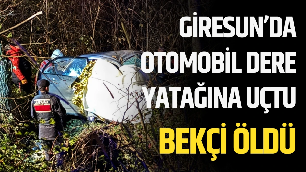 Giresun'da dere yatağına devrilen otomobildeki bekçi öldü