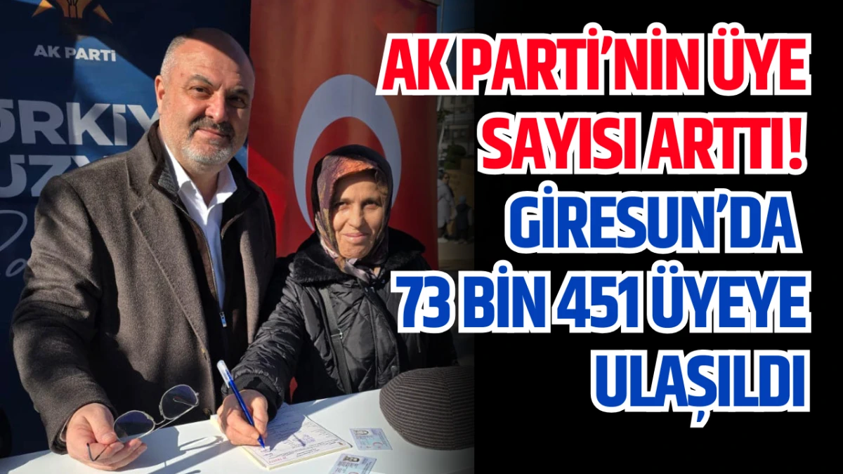 AK Parti Giresun’da 73 Bin 451 üyeye ulaşıldı