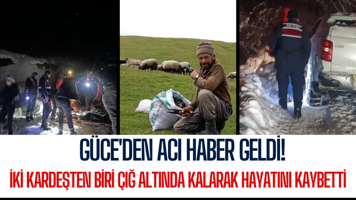 Güce'den acı haber geldi! İki kardeşten biri çığ altında kalarak hayatını kaybetti