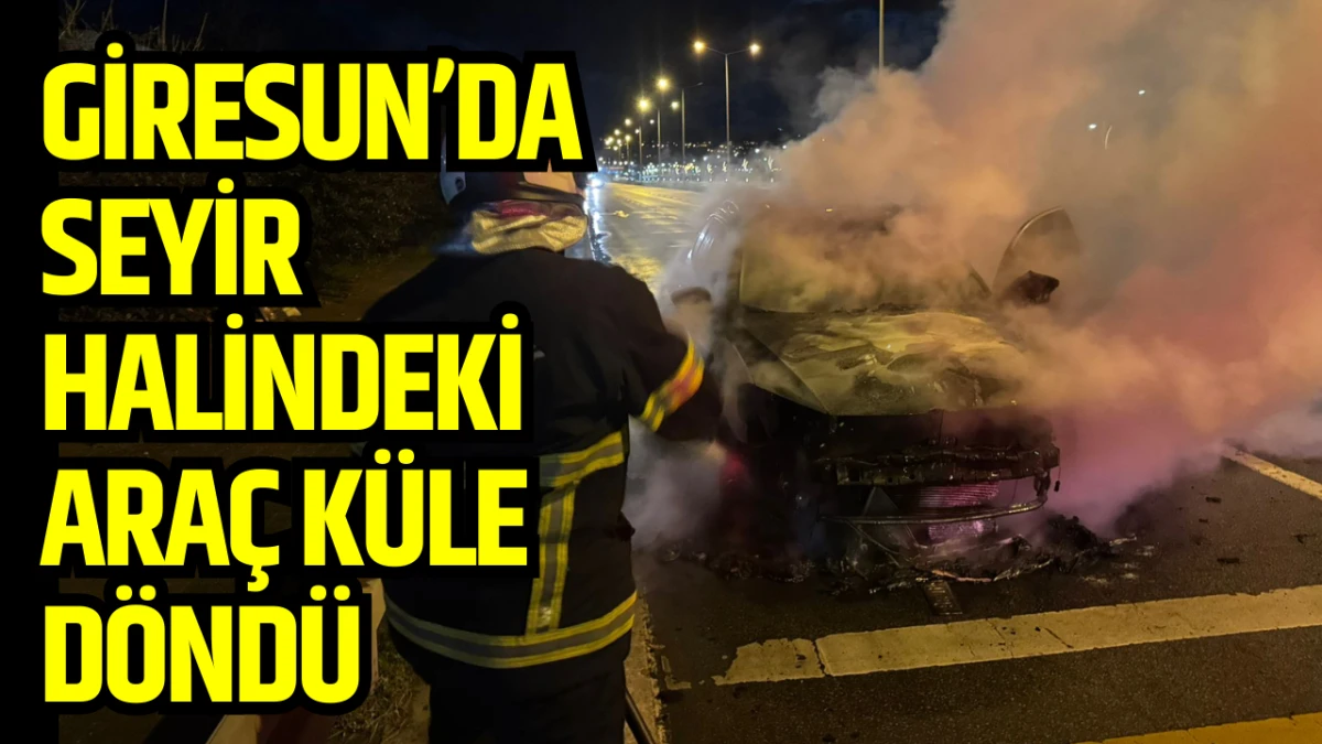 Giresun'da Seyir Halindeki Araç Küle Döndü