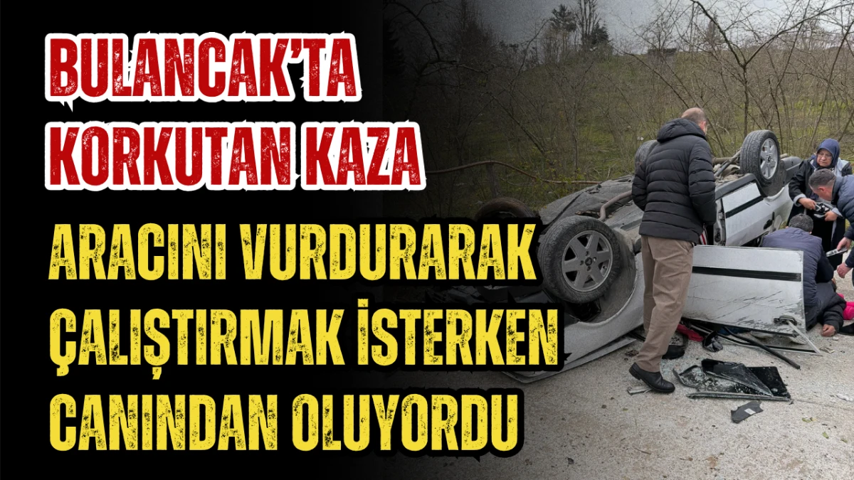Bulancak'ta korkutan kaza! Vurdurarak çalıştırmak isterken canından oluyordu