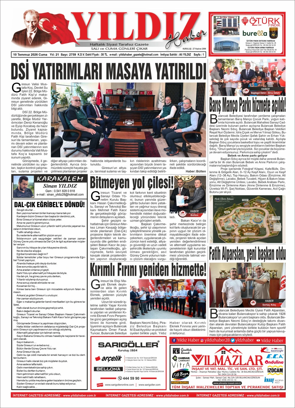 10 TEMMUZ 2026 CUMA