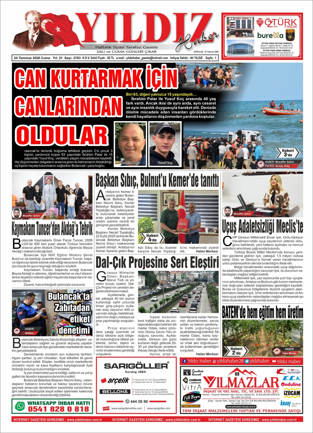 24 TEMMUZ 2026 CUMA