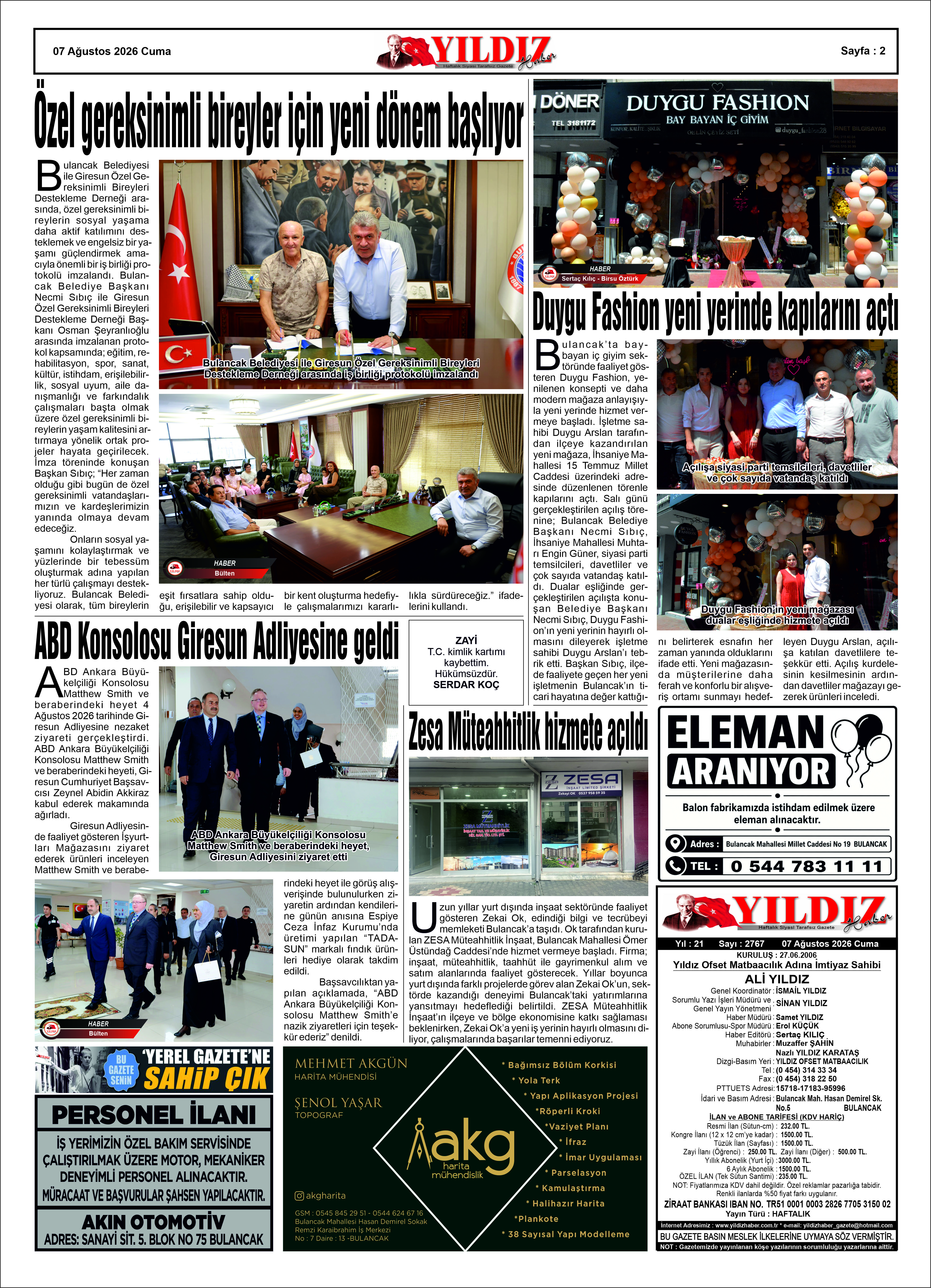 07 AĞUSTOS 2026 CUMA — Sayfa 1