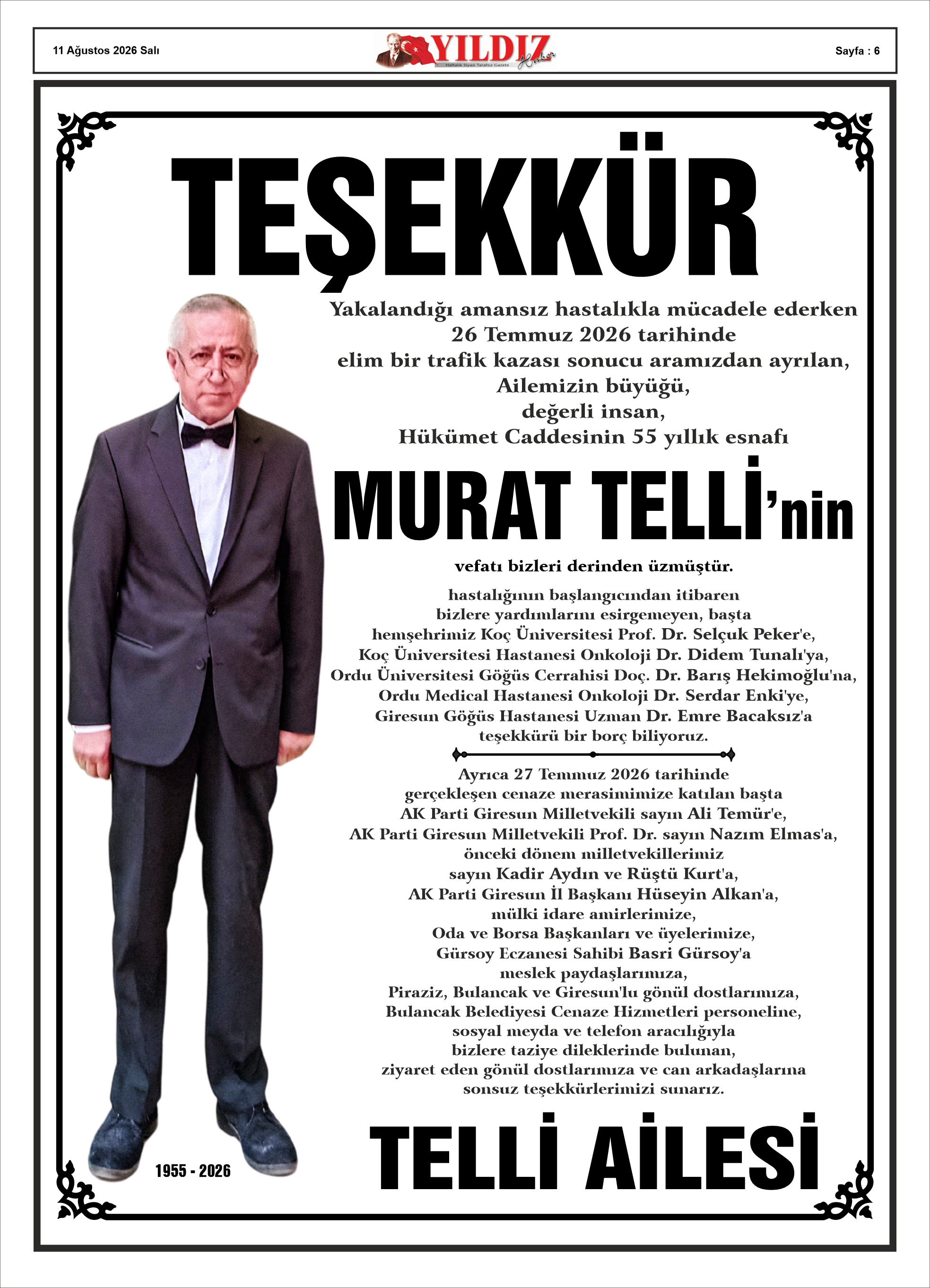 11 AĞUSTOS 2026 SALI — Sayfa 6