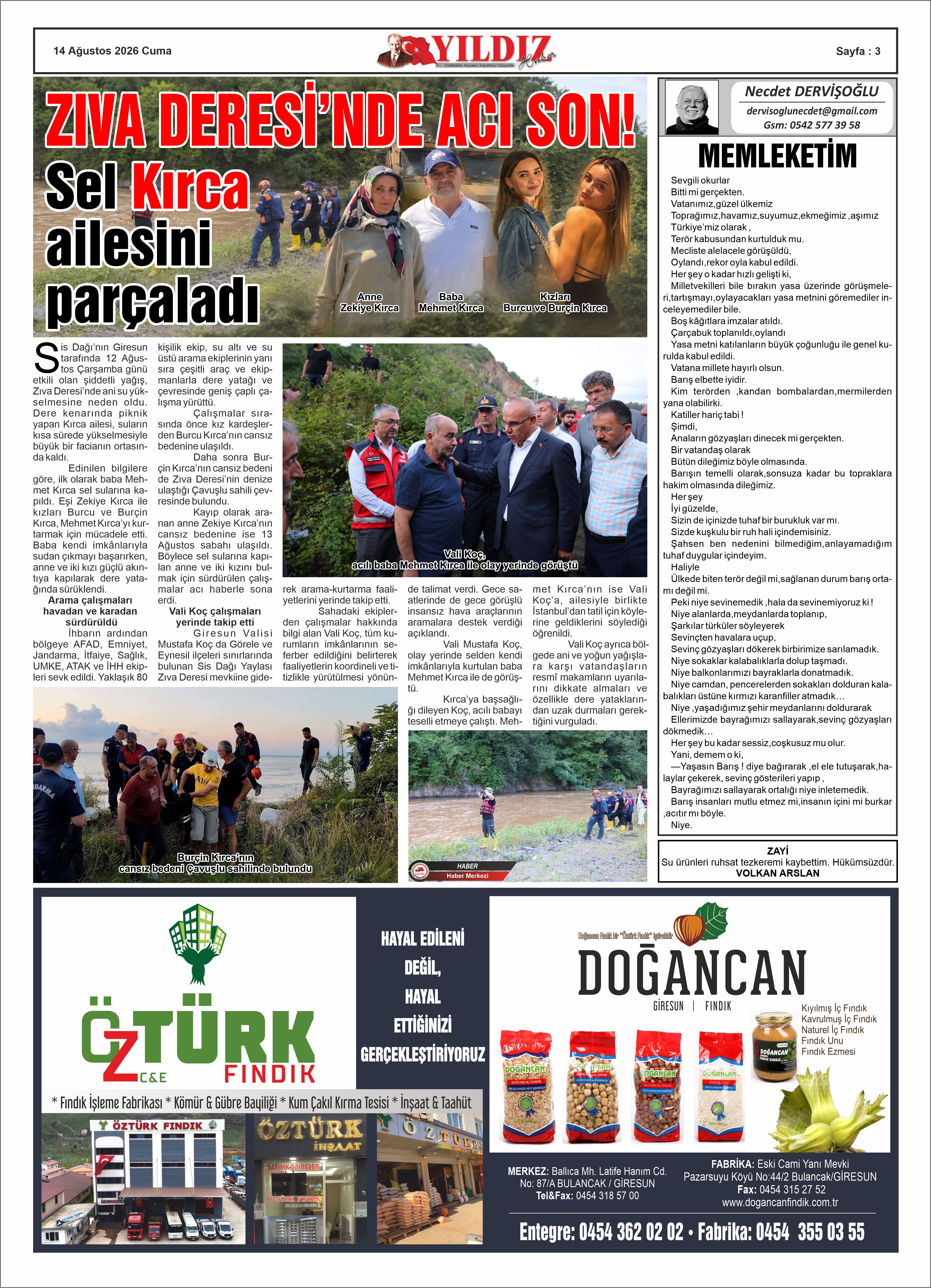 14 AĞUSTOS 2026 CUMA — Sayfa 3