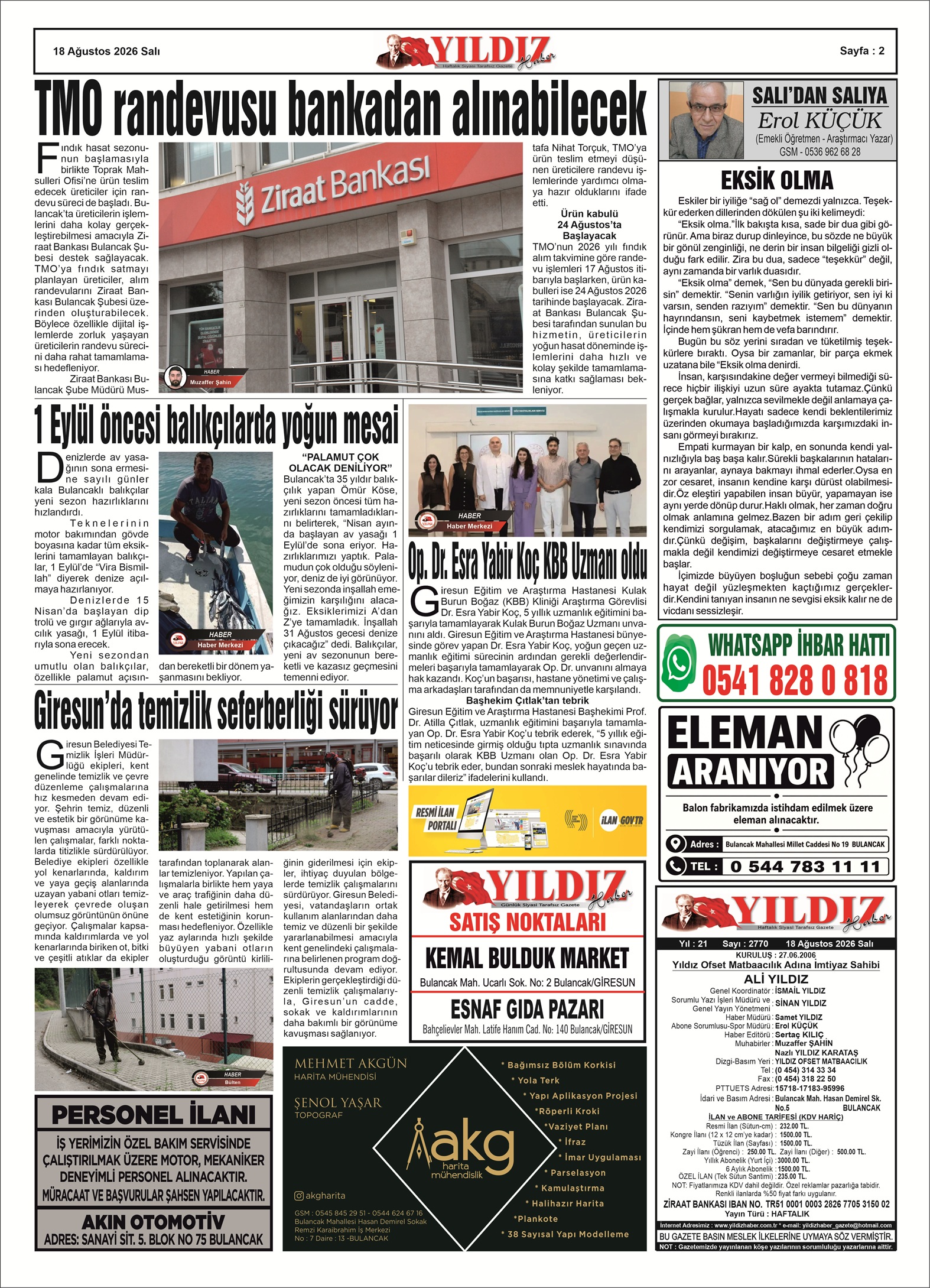 18 AĞUSTOS 2026 SALI — Sayfa 2