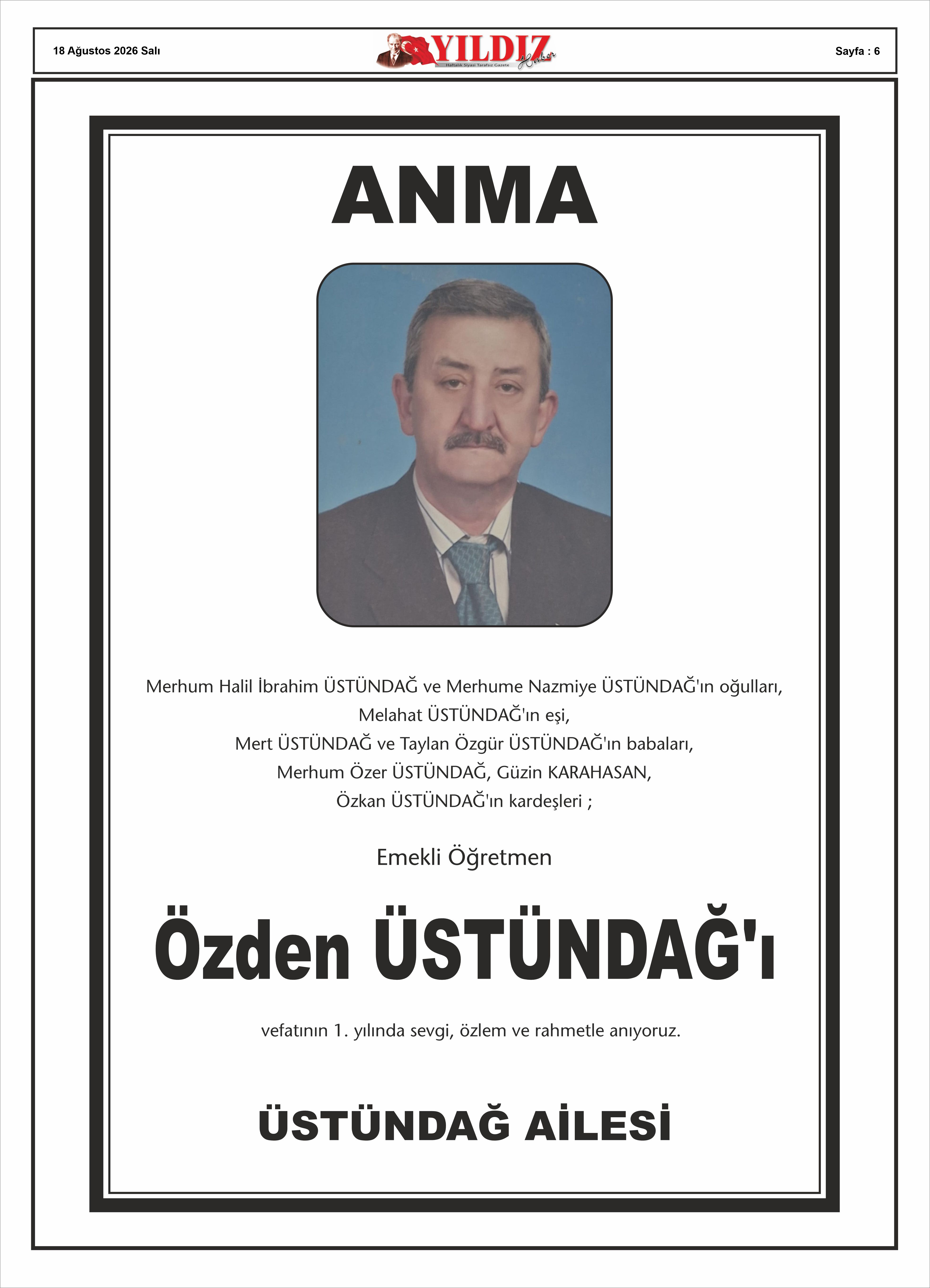 18 AĞUSTOS 2026 SALI — Sayfa 6