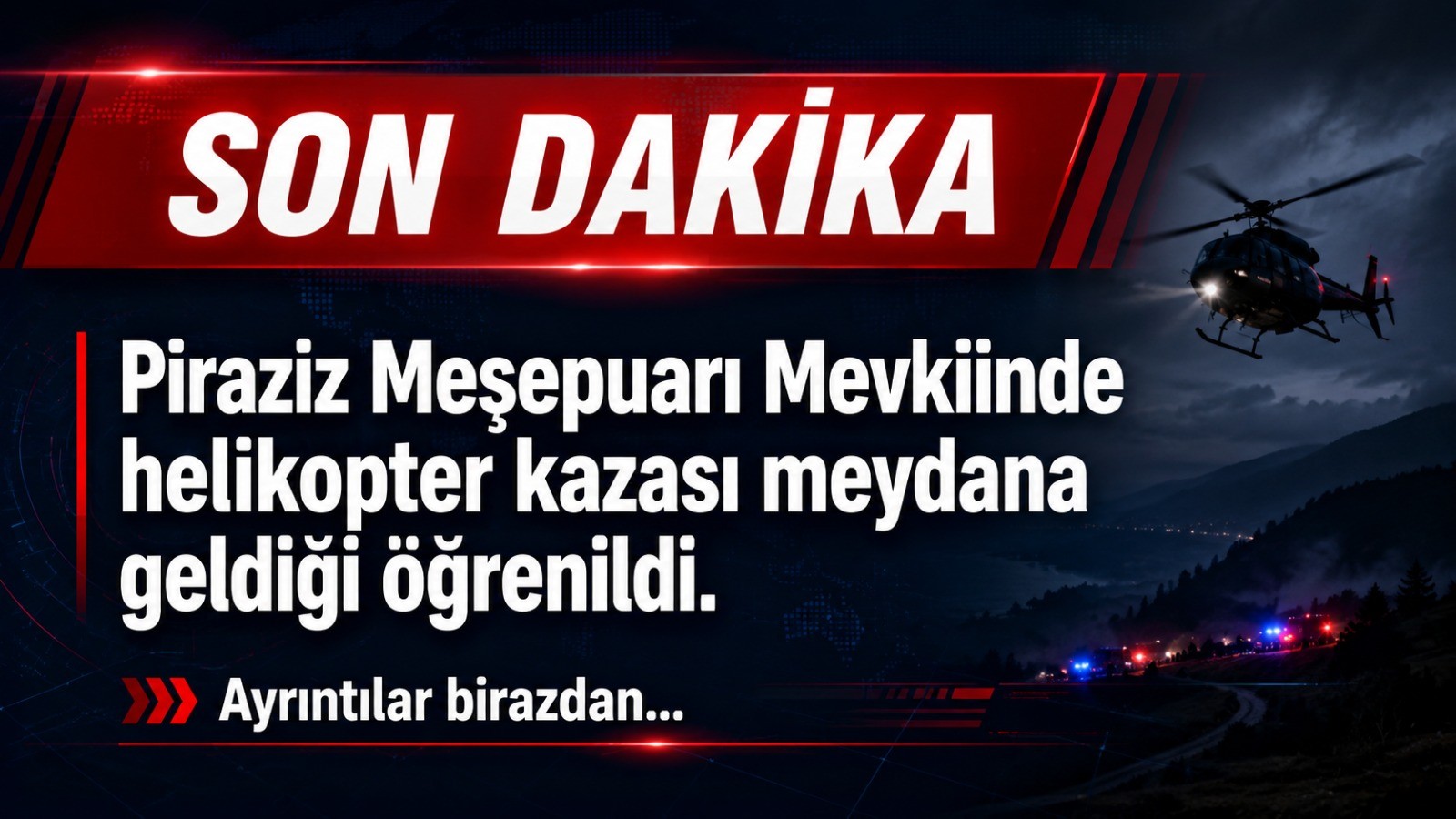 Piraziz Meşepuarı Mevkiinde helikopter kazası!