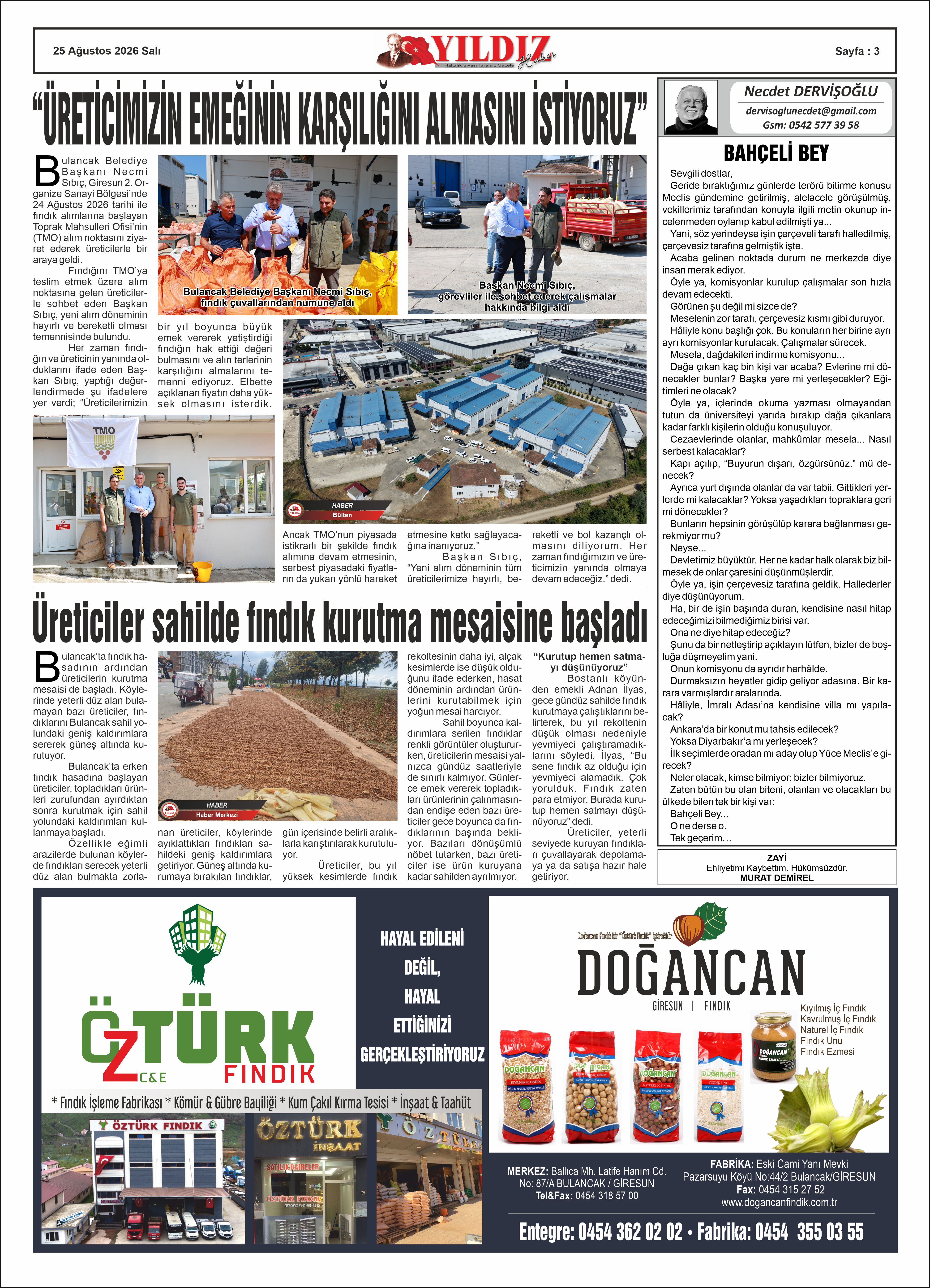 25 AĞUSTOS 2026 SALI — Sayfa 3
