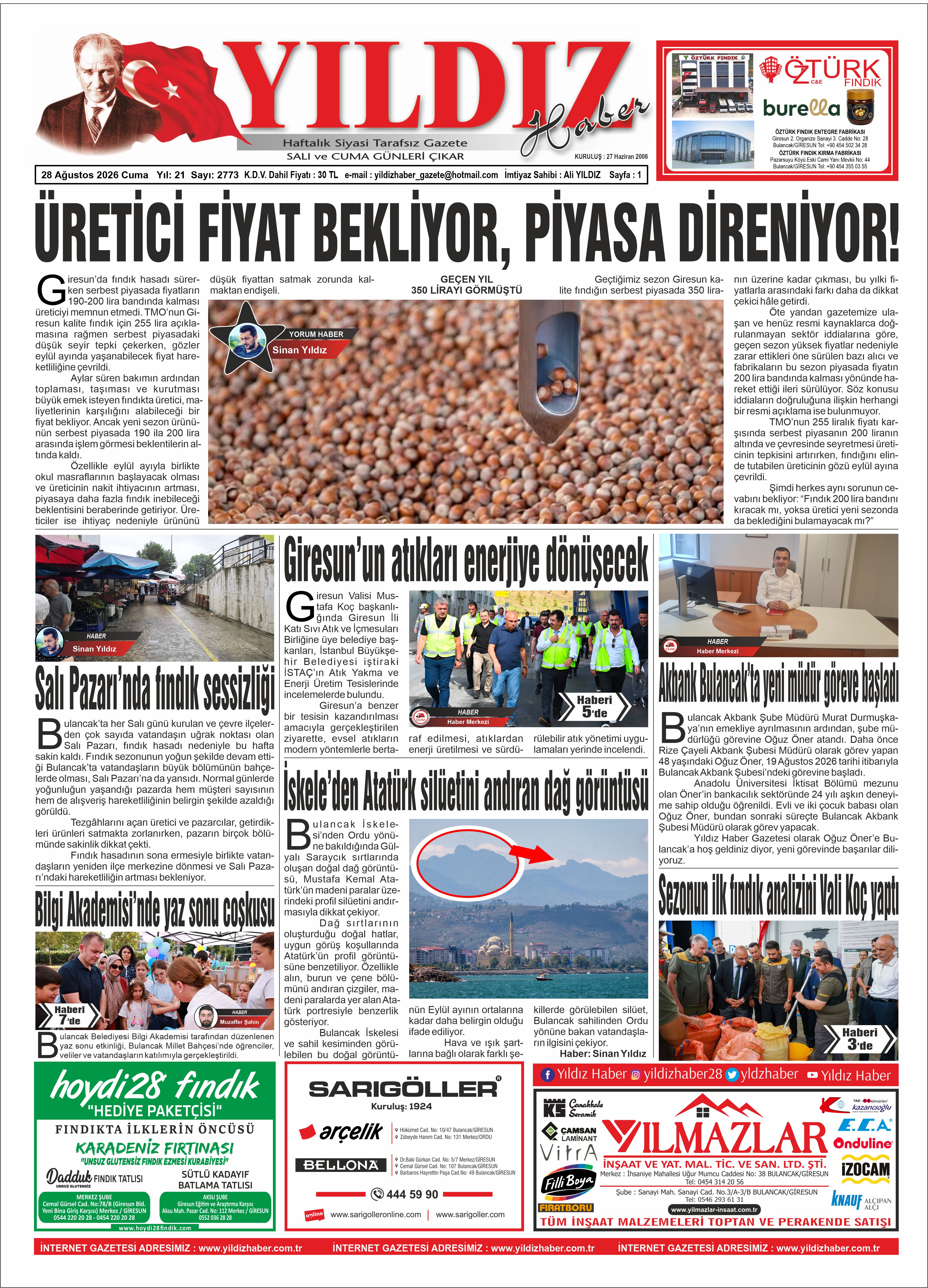 28 AĞUSTOS 2026 CUMA