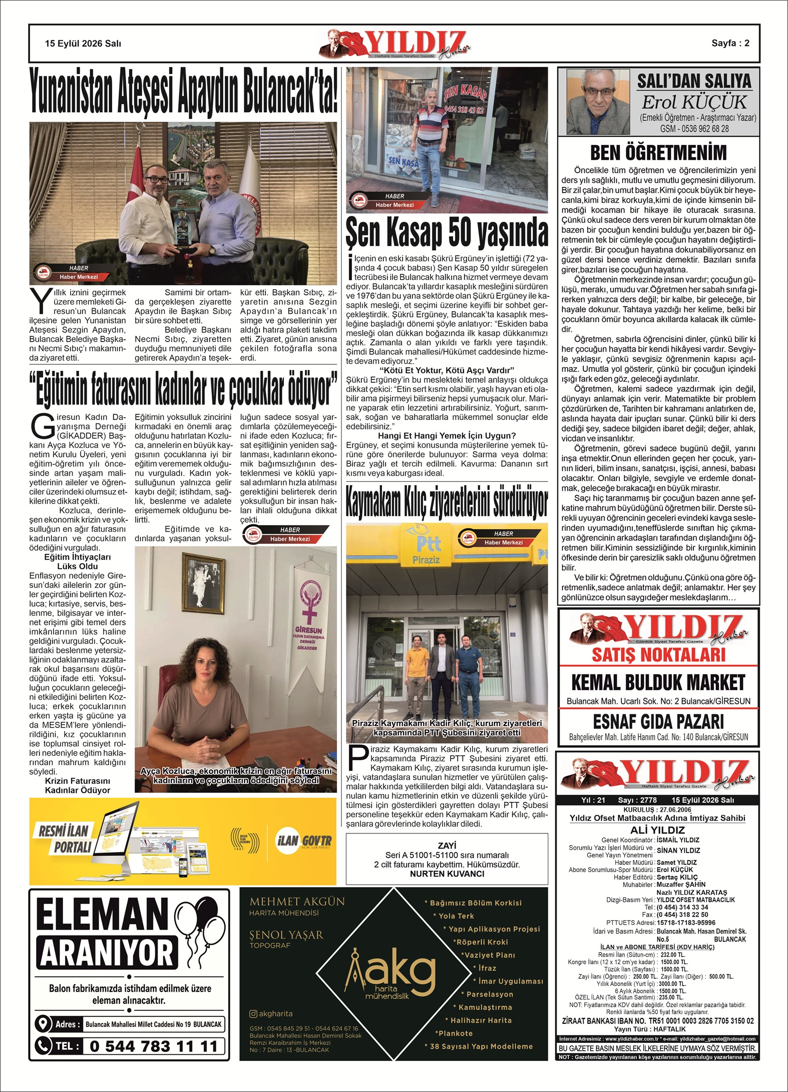 15 EYLÜL 2026 SALI — Sayfa 2